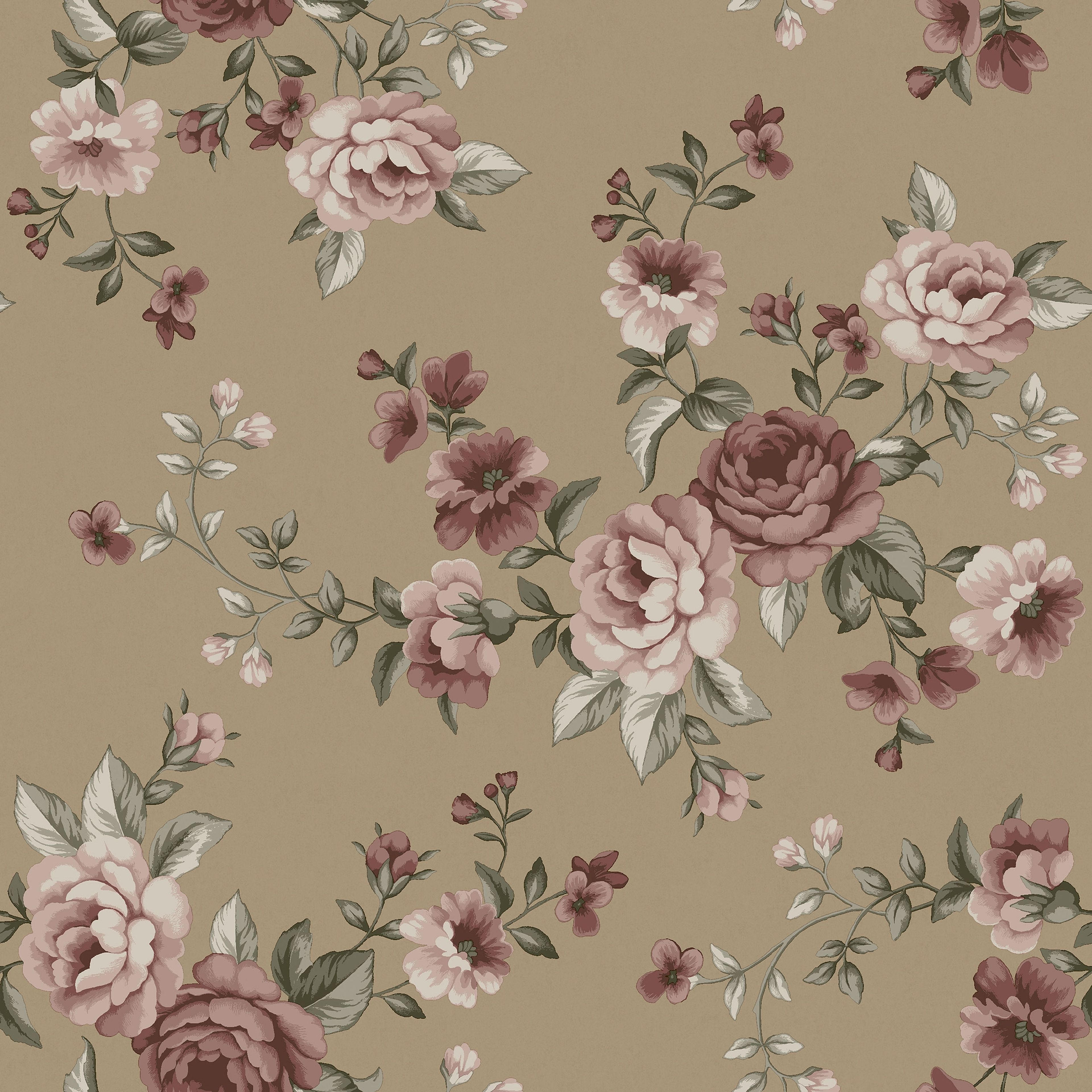 Nomi brun, tapet tapet med blommigt, barnrum mönster i brun. Från kollektionen Newbie II Wallpaper. Nonwoven-material med rak passning. Passar i sovrum.