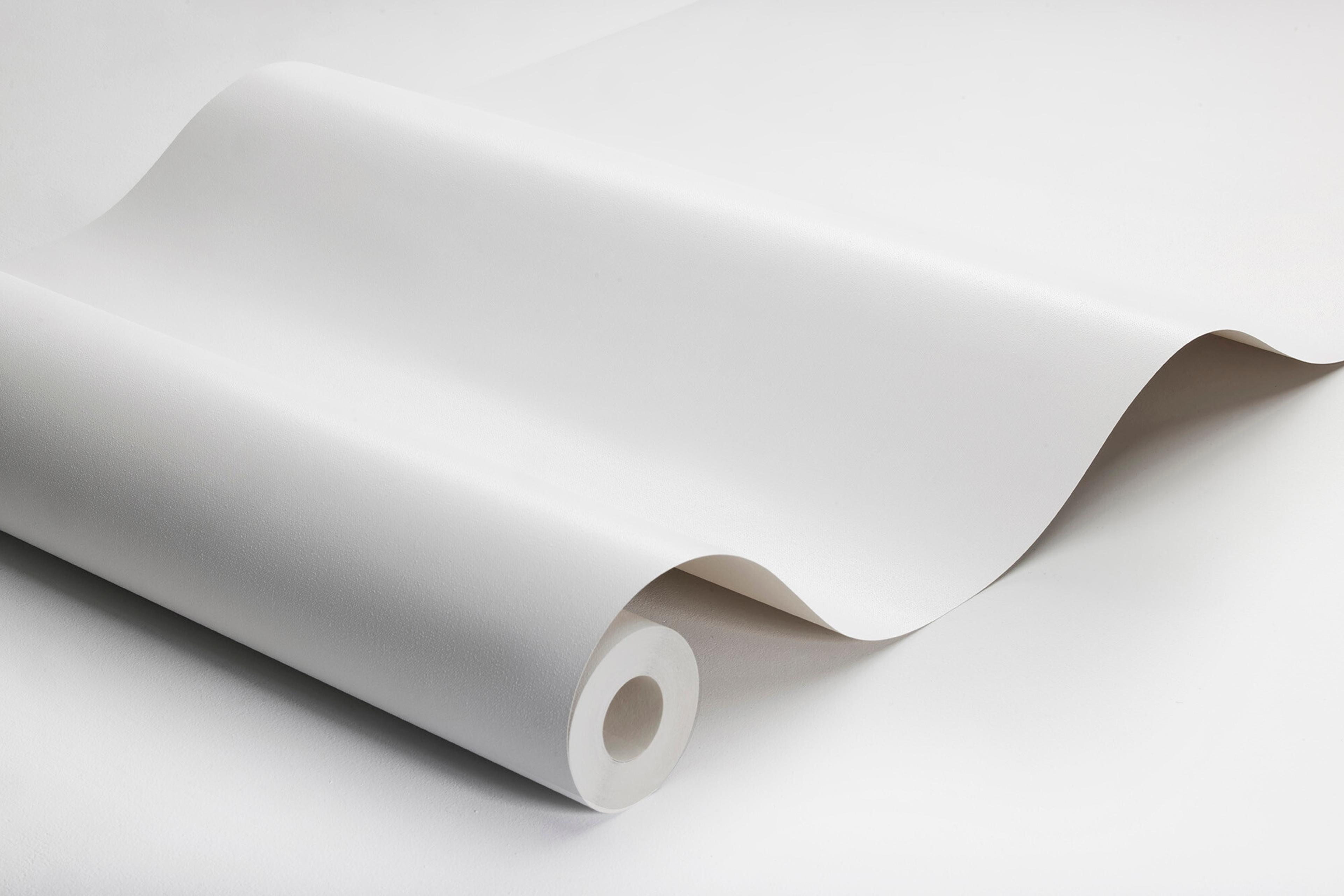 White Linen tapet med enfargat, textilimitation mönster i vit. Från kollektionen Linen. Nonwoven-material. Passar i vardagsrum och matsal.