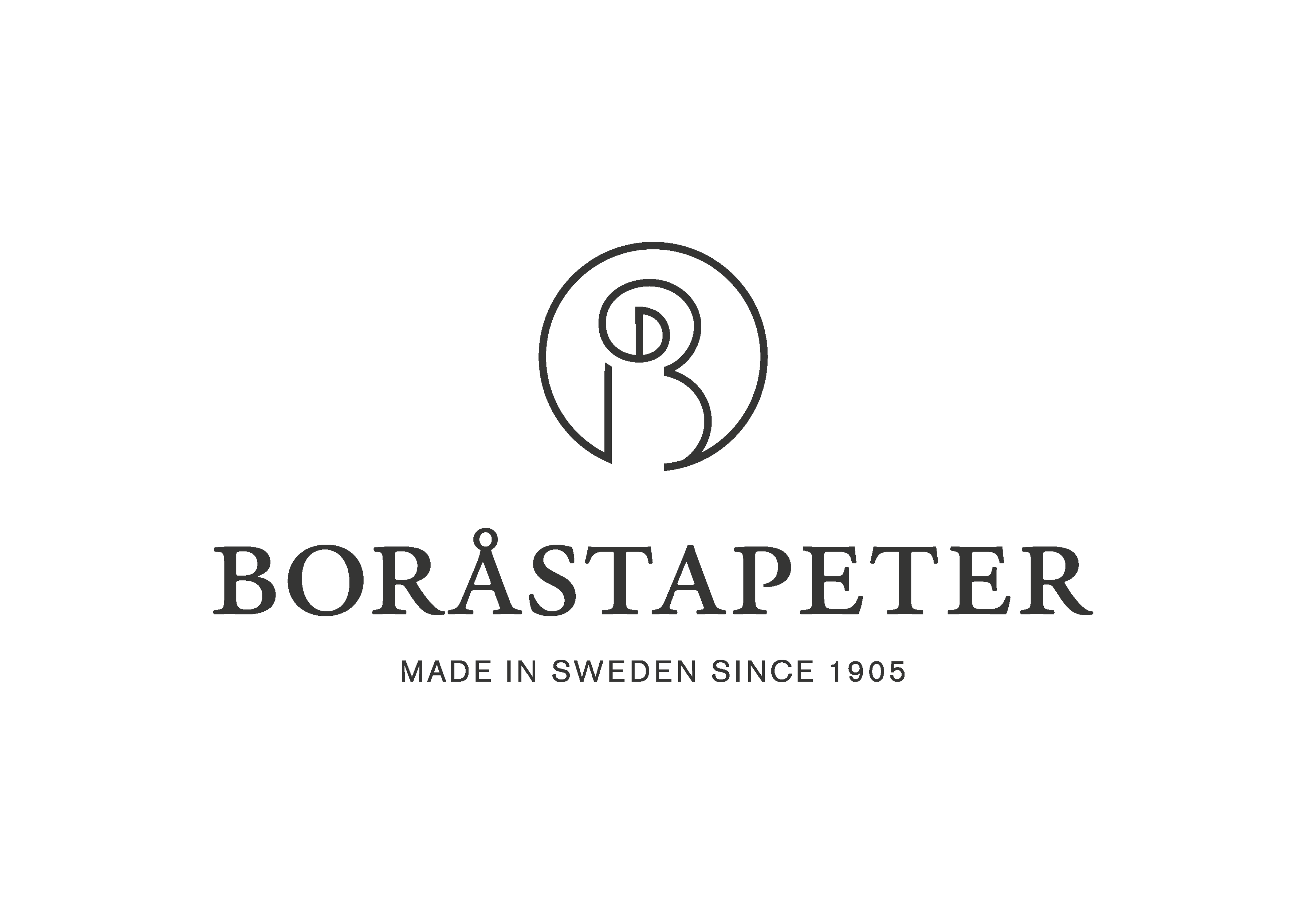 Boråstapeter logo with the text "Made in Sweden since 1905".