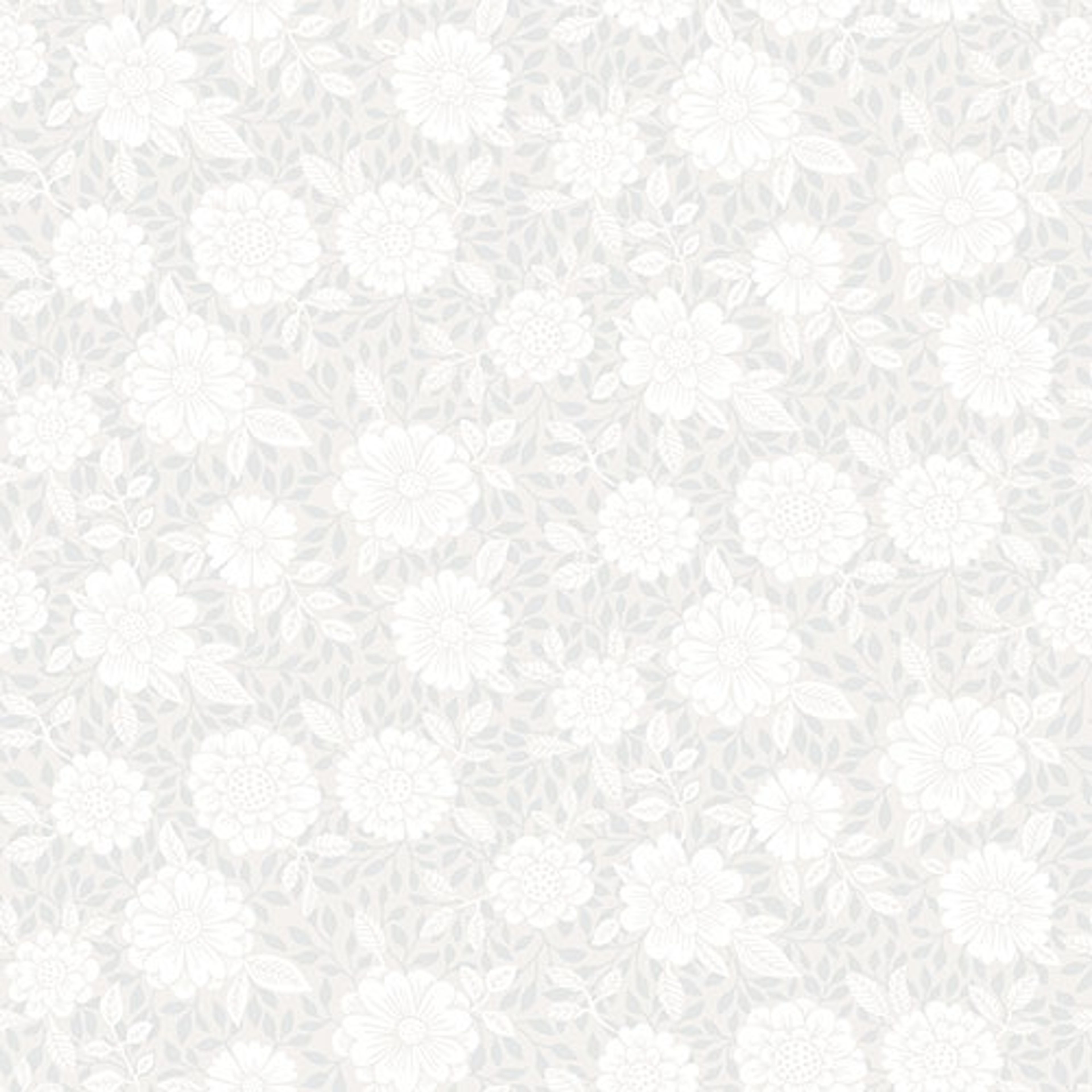 Lizette tapet med botaniskt mönster i grå och beige. Från kollektionen skogsgläntan. Nonwoven-material med rak passning. Country-stil. Passar i vardagsrum, sovrum och matsal.