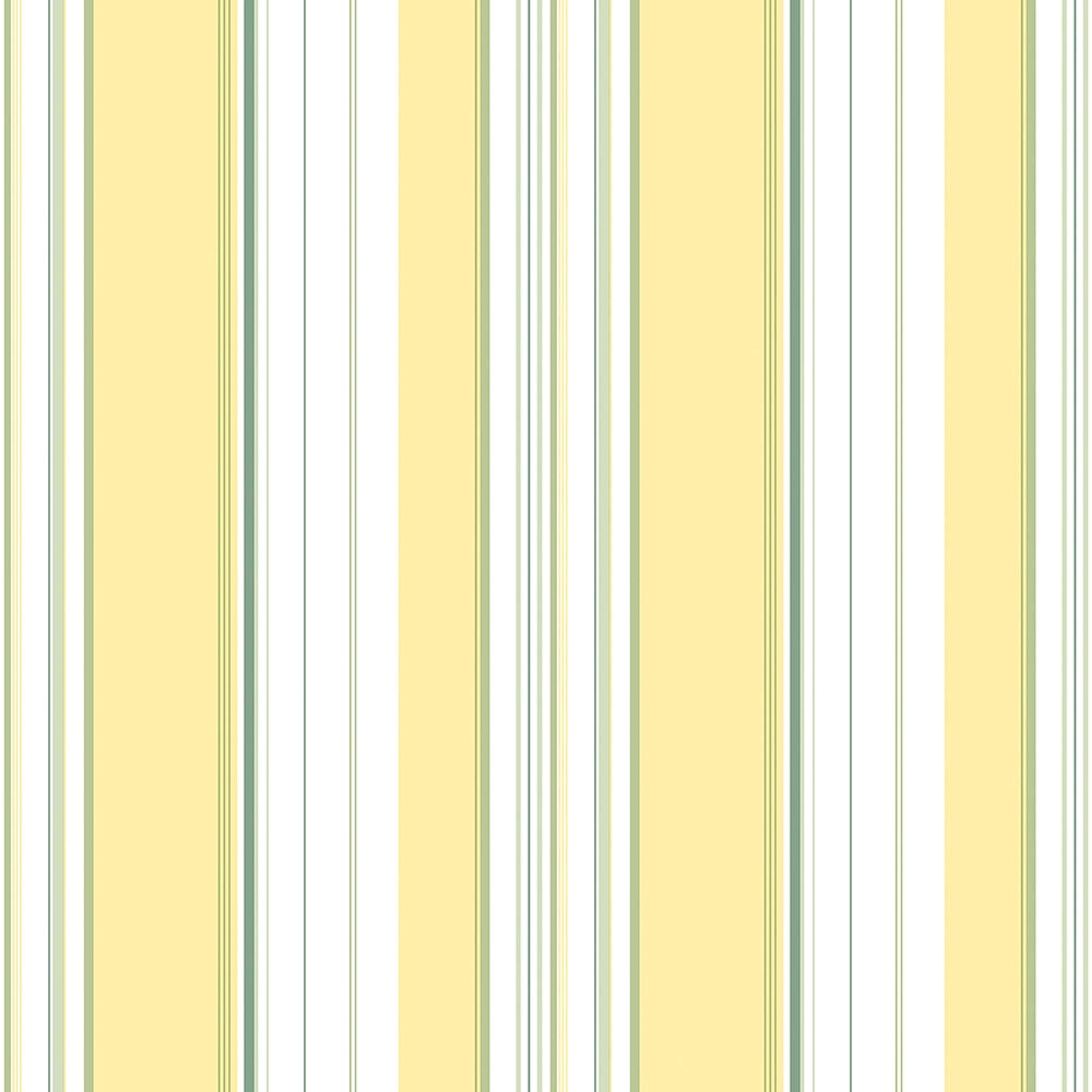 Multi Stripe tapet med randigt mönster i gul och grön. Från kollektionen Just Kitchens. Nonwoven-material.