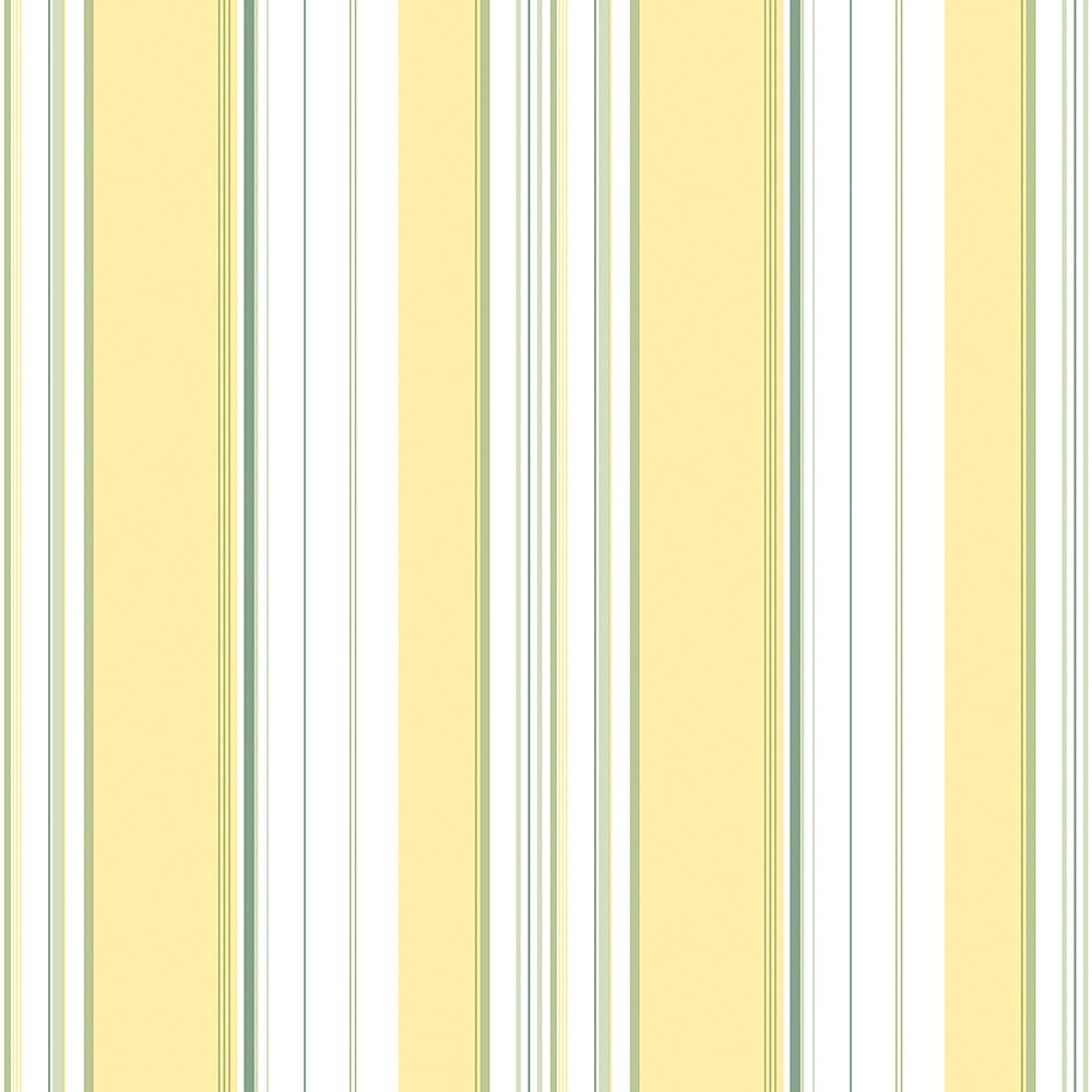 Multi Stripe tapet med randigt mönster i gul och grön. Från kollektionen Just Kitchens. Nonwoven-material.