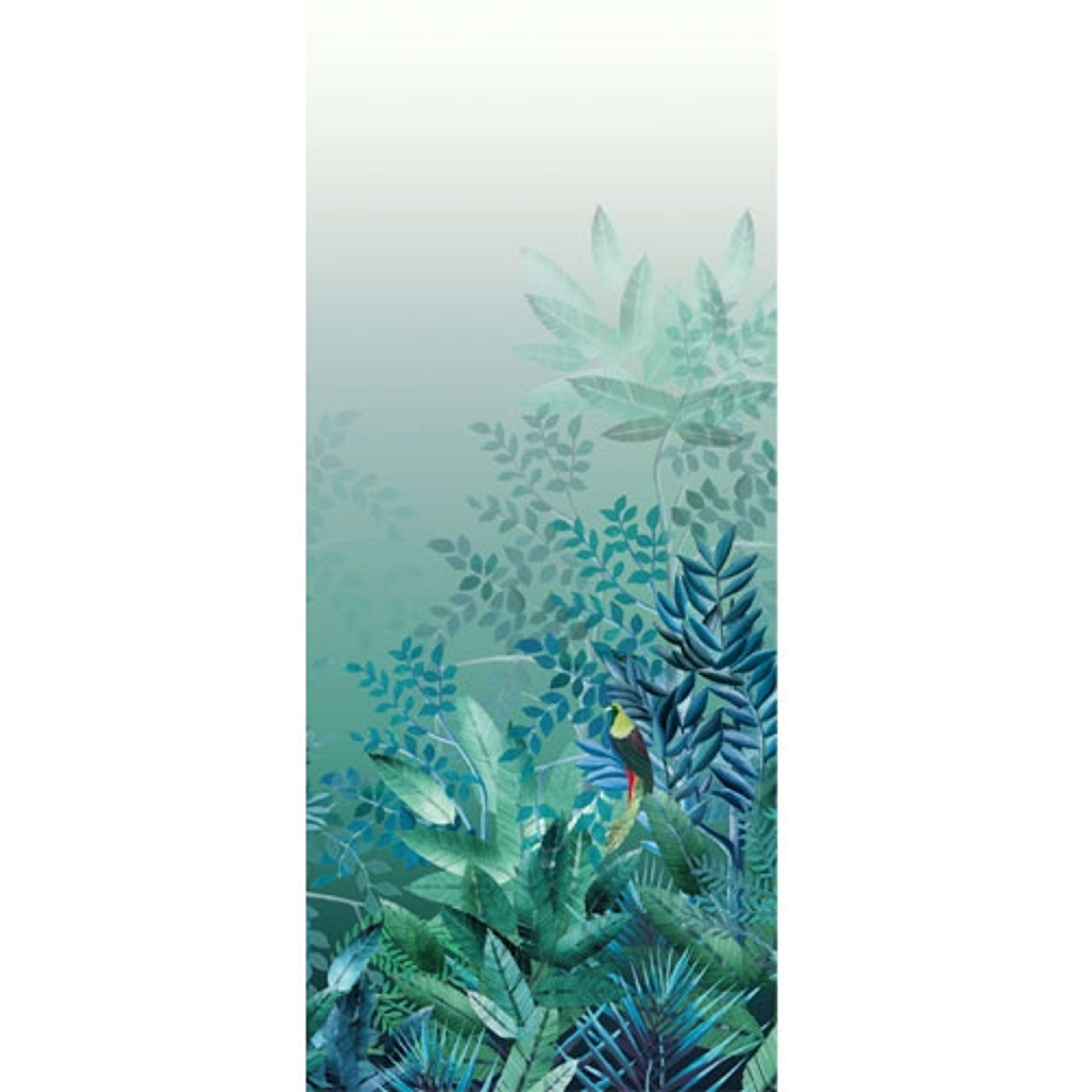 Tribute Jungle tapet tapet från Midbec med botaniskt mönster i grön. Från kollektionen Tribute. Nonwoven-material. Passar i vardagsrum, matsal och hall.