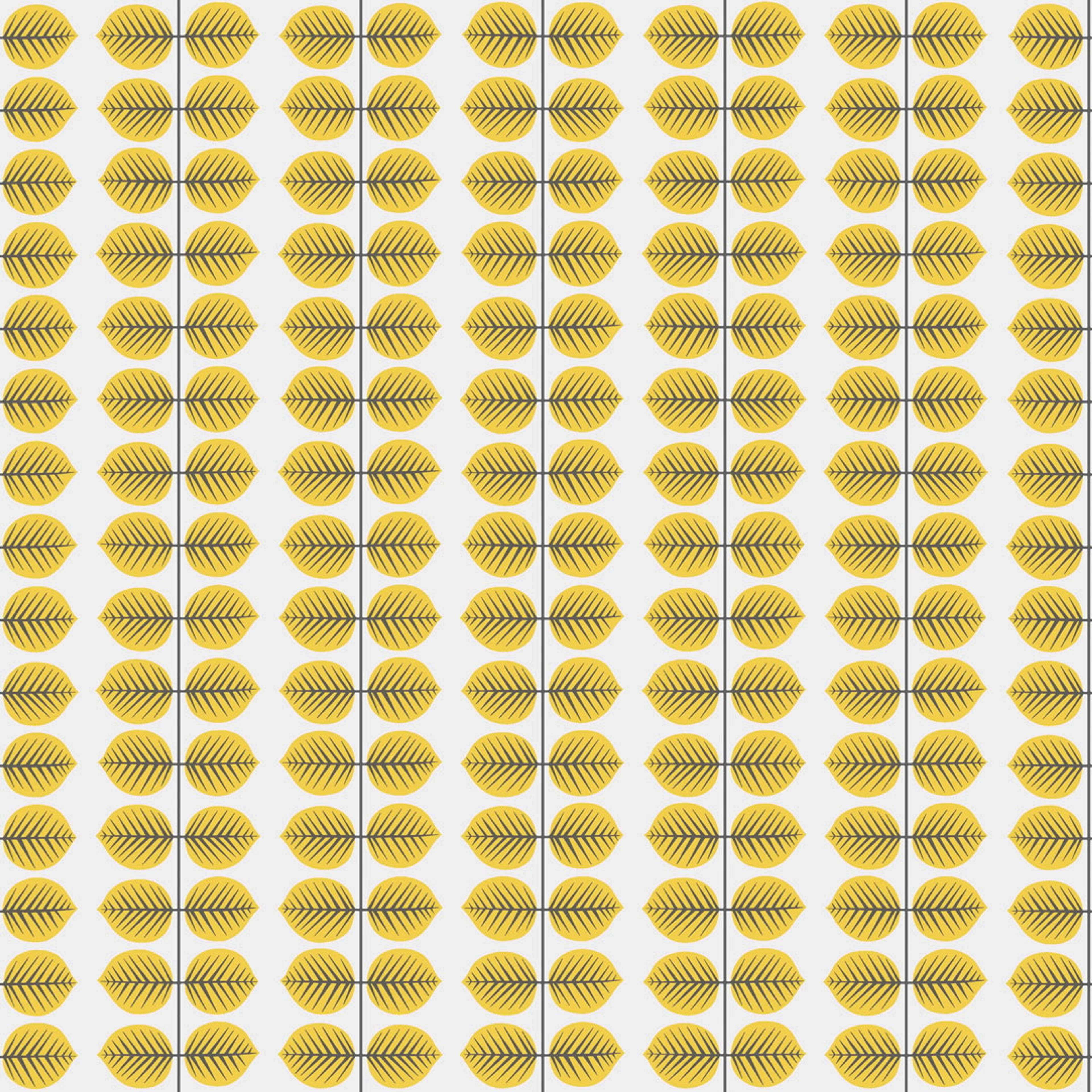 Berså, gul tapet från Boråstapeter med grafiskt, retro mönster i vit, svart och gul. Från kollektionen Scandinavian Designers II. Nonwoven-material med rak passning.