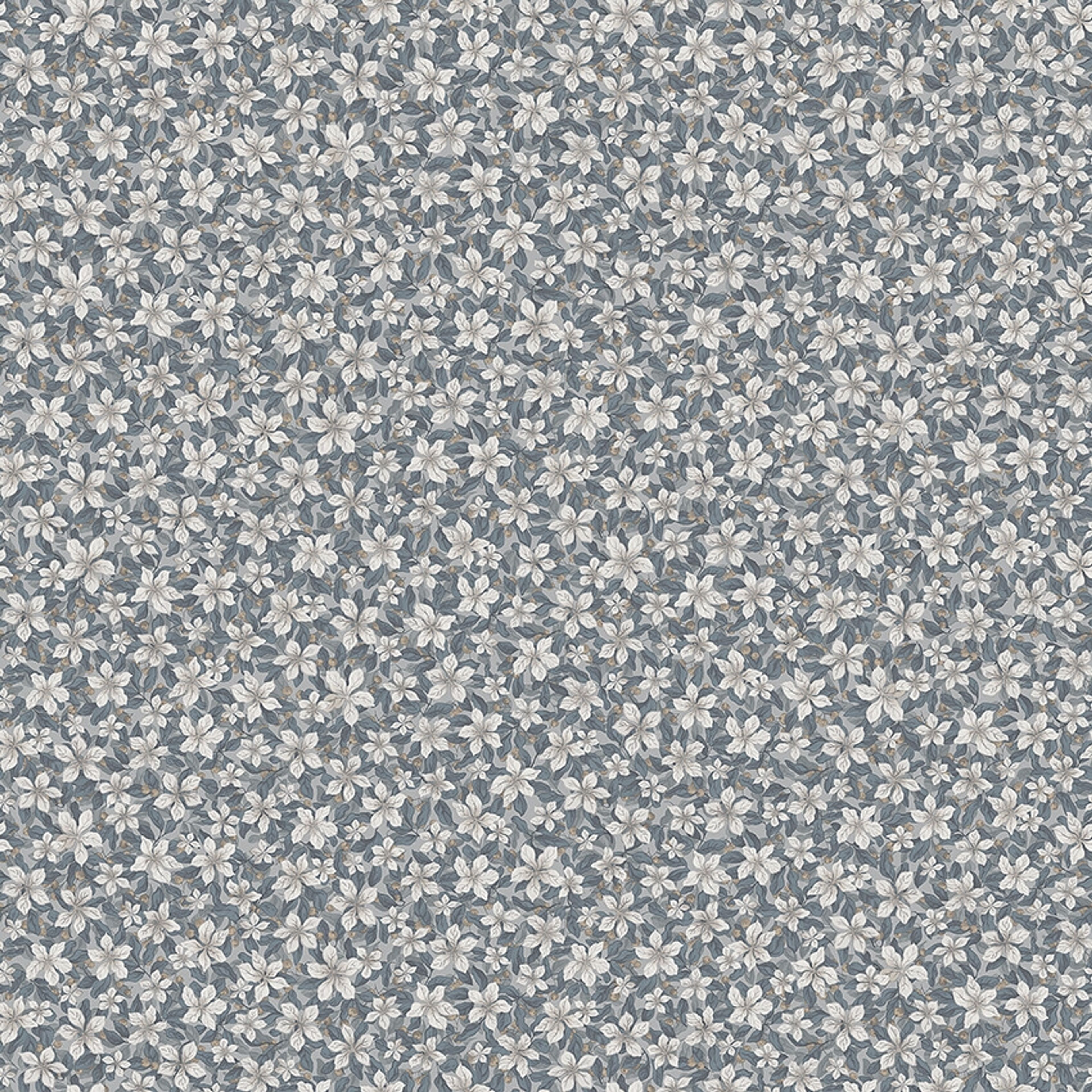 Skogsblomst tapet med blommigt mönster i vit och blå. Från kollektionen timeless traditions. Nonwoven-material med rak passning.