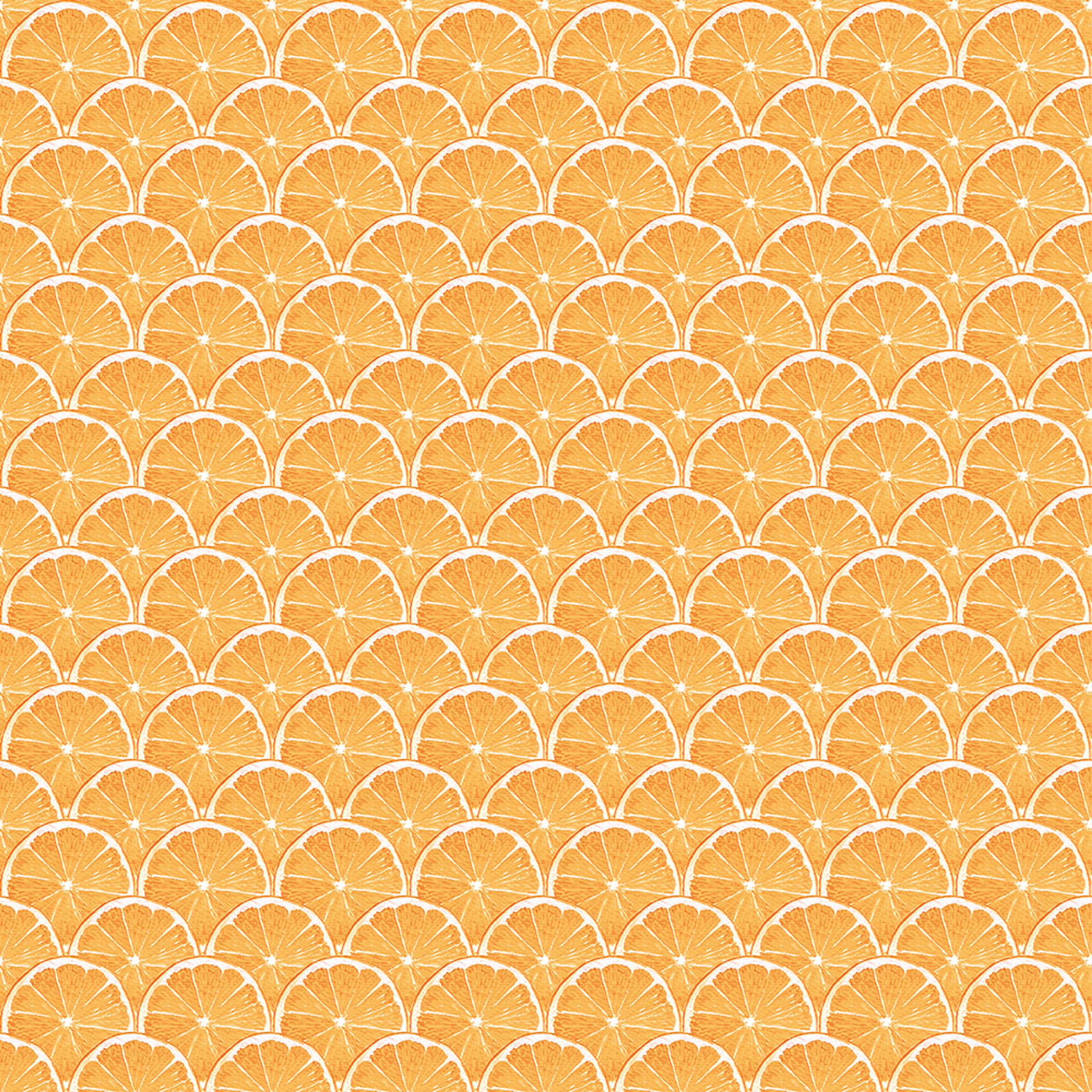 Lemon Scallop tapet i orange. Från kollektionen Just Kitchens. Nonwoven-material med rak passning.