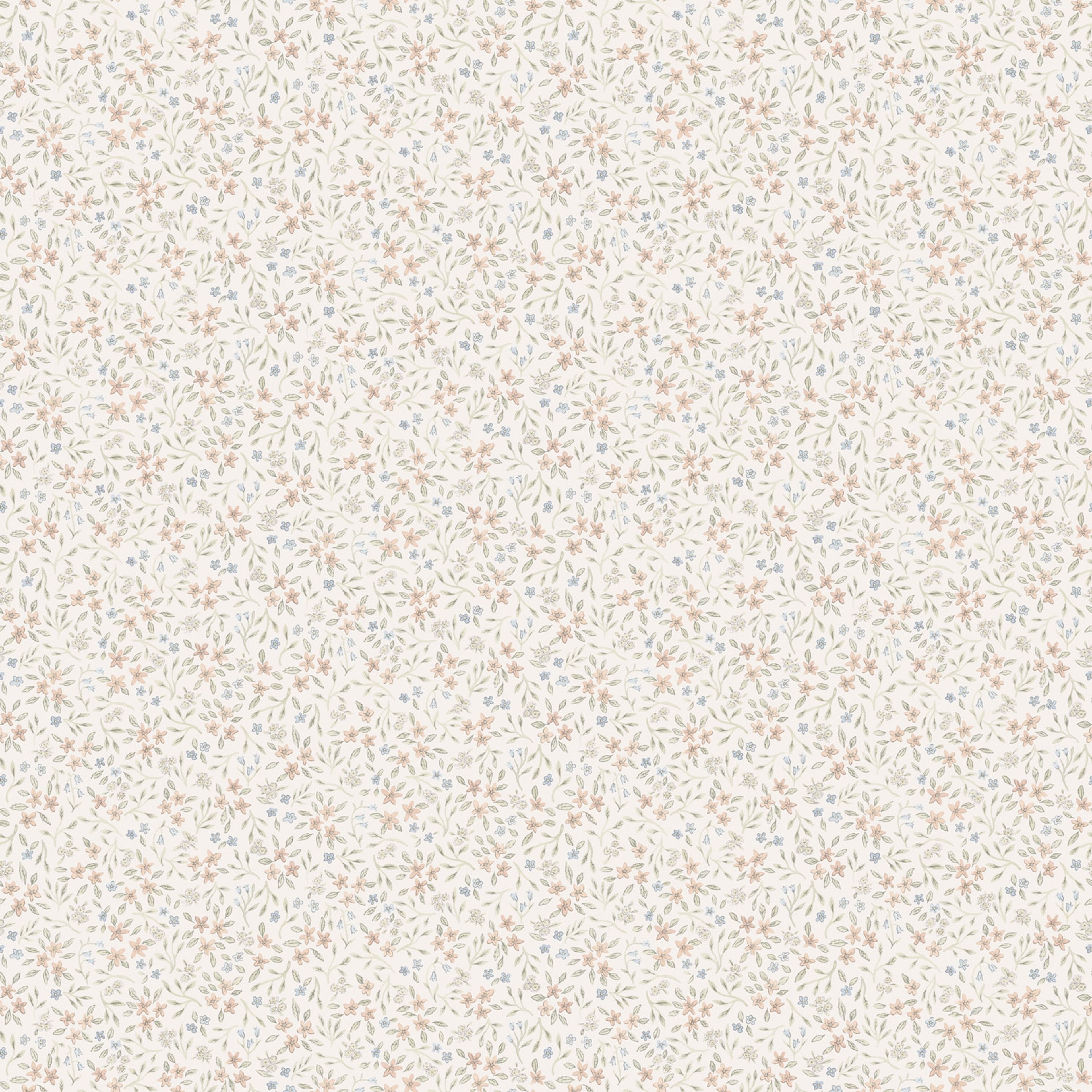Mini tapet med blommigt mönster i rosa. Från kollektionen Rosenlycka. Nonwoven-material med rak passning. Passar i vardagsrum, sovrum och matsal.