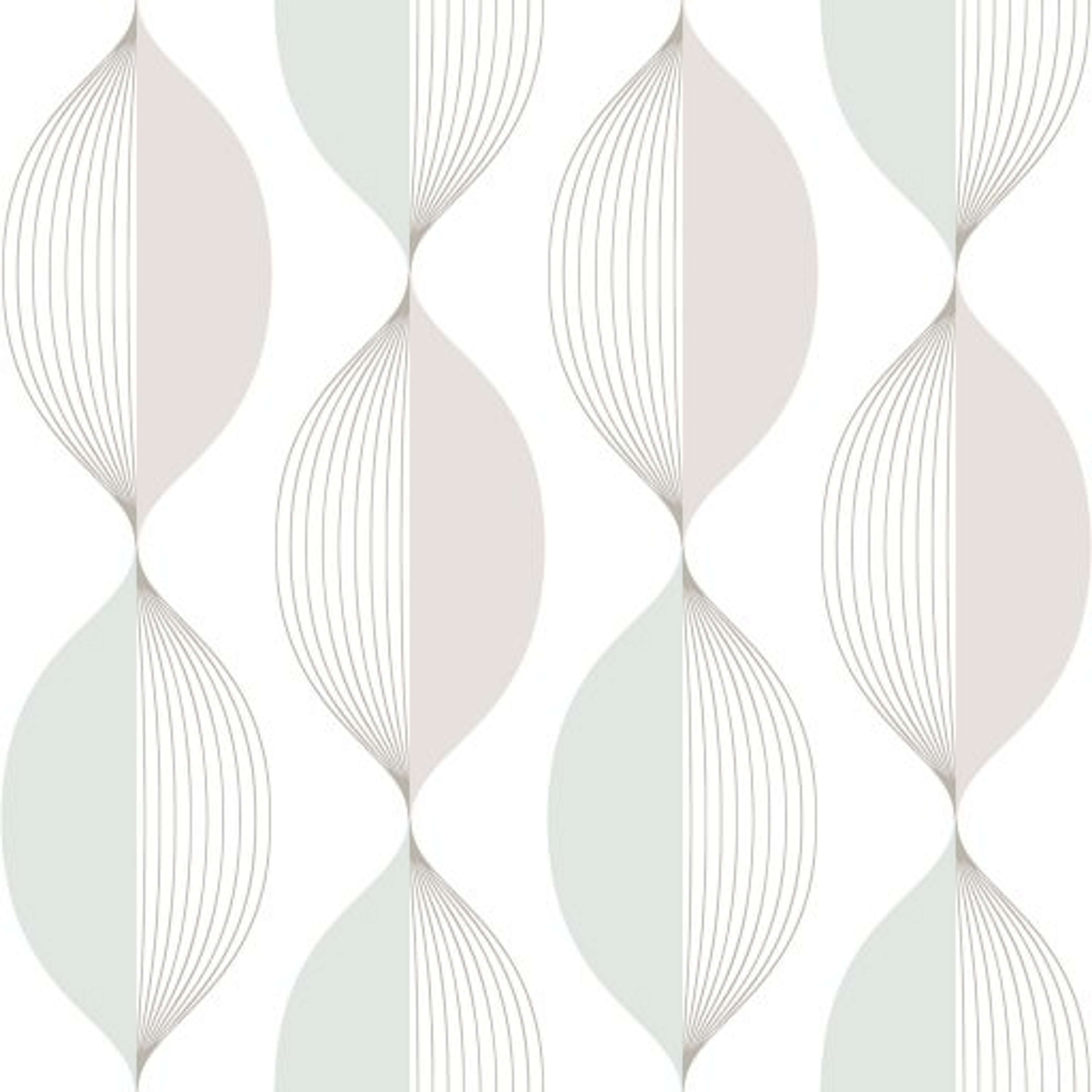 Ellips, Beige/Turkos tapet från duro med geometriskt mönster i vit. Från kollektionen Natur. Nonwoven-material med rak passning. Vintage-stil.