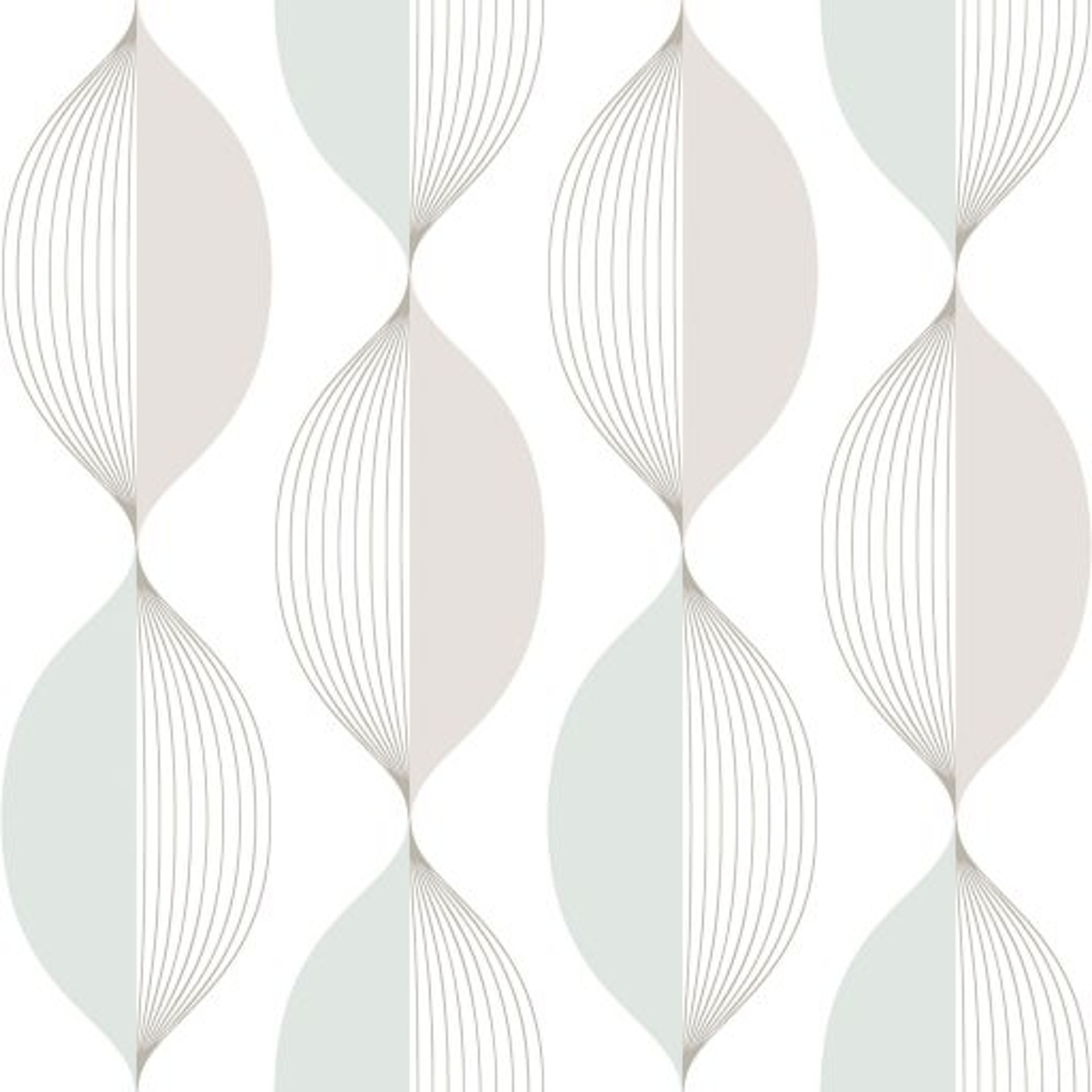 Ellips, Beige/Turkos tapet från duro med geometriskt mönster i vit. Från kollektionen Natur. Nonwoven-material med rak passning. Vintage-stil.