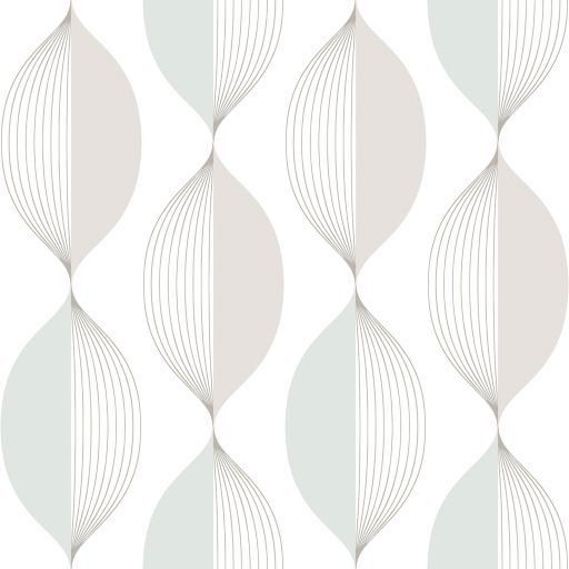 Ellips, Beige/Turkos tapet från duro med geometriskt mönster i vit. Från kollektionen Natur. Nonwoven-material med rak passning. Vintage-stil.