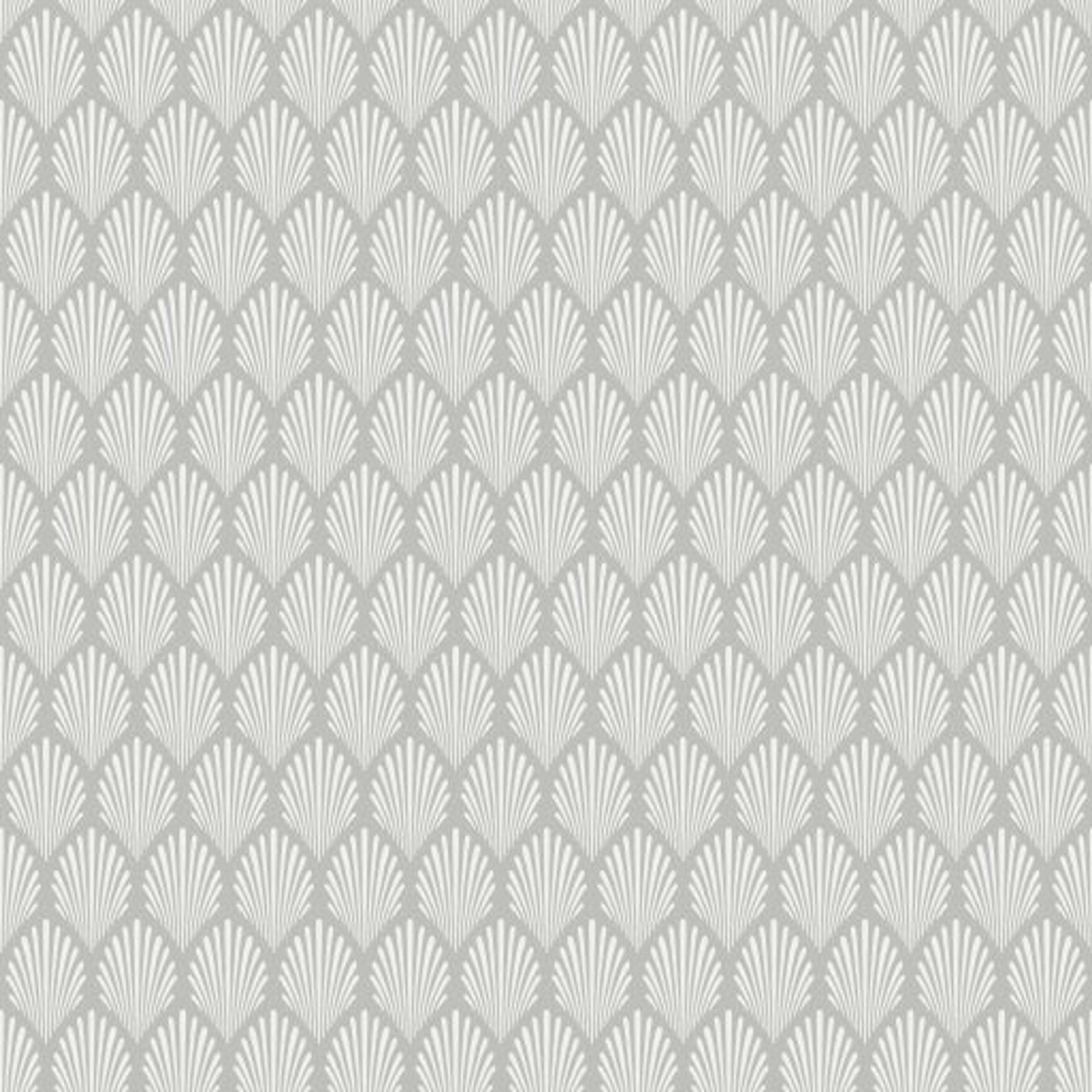 Elsa, Grå tapet från duro med geometriskt mönster i grå. Från kollektionen Spira. Nonwoven-material med rak passning. Vintage-stil.
