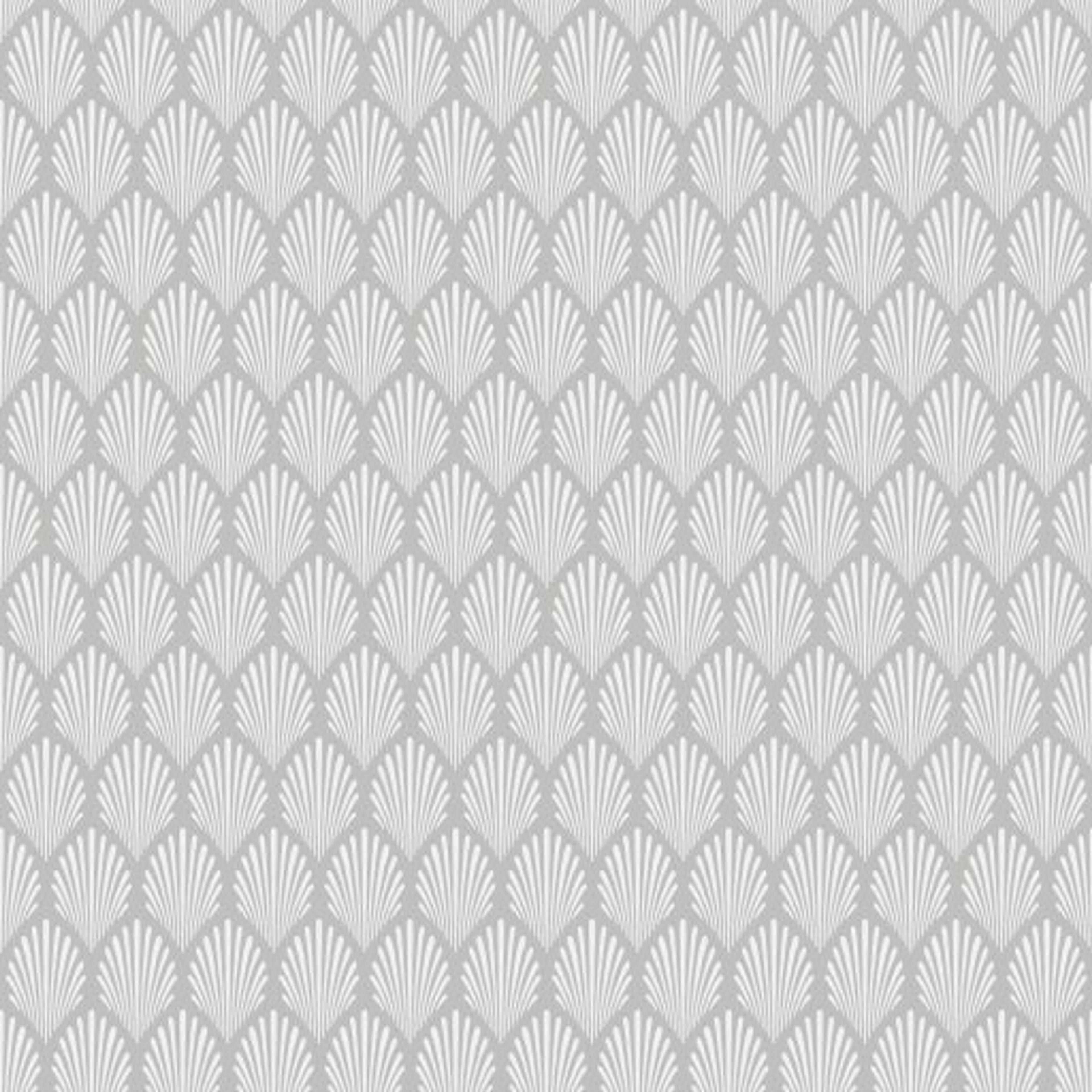 Elsa, Grå tapet från duro med geometriskt mönster i grå. Från kollektionen Spira. Nonwoven-material med rak passning. Vintage-stil.