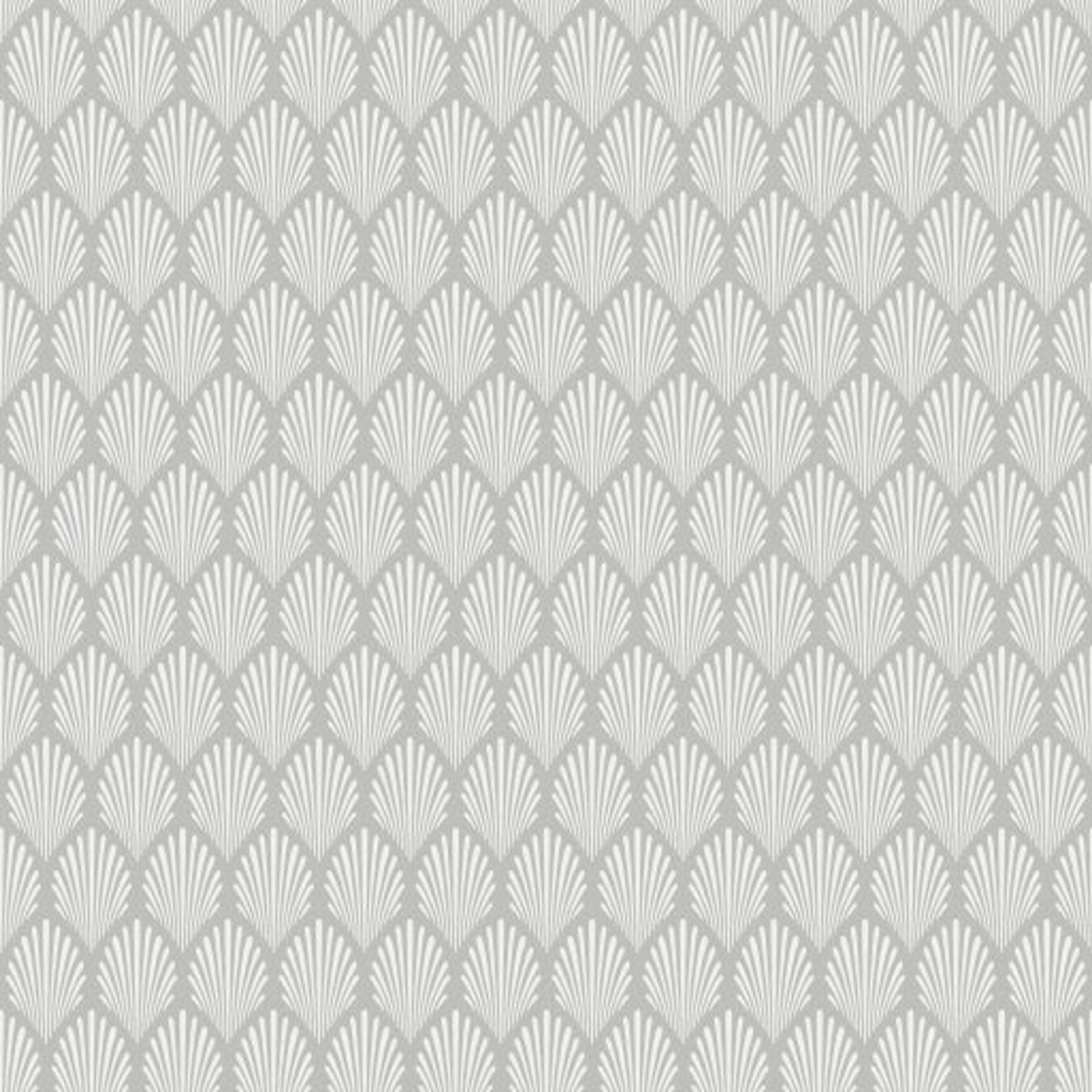 Elsa, Grå tapet från duro med geometriskt mönster i grå. Från kollektionen Spira. Nonwoven-material med rak passning. Vintage-stil.