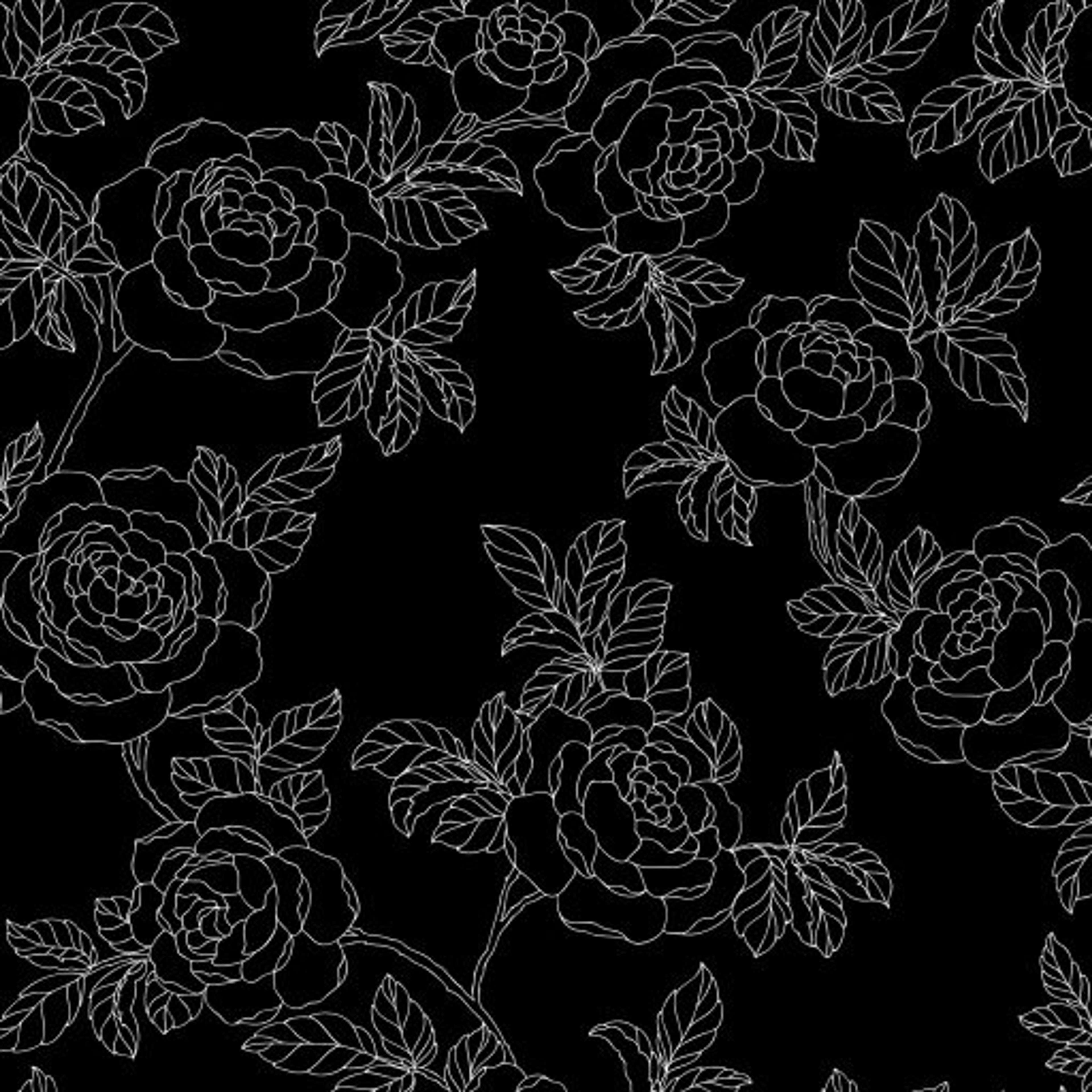 Inez, Vit/Svart tapet från duro med blommigt mönster i vit. Från kollektionen Natur. Nonwoven-material med förskjuten passning.