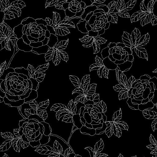 Inez, Vit/Svart tapet från duro med blommigt mönster i vit. Från kollektionen Natur. Nonwoven-material med förskjuten passning.