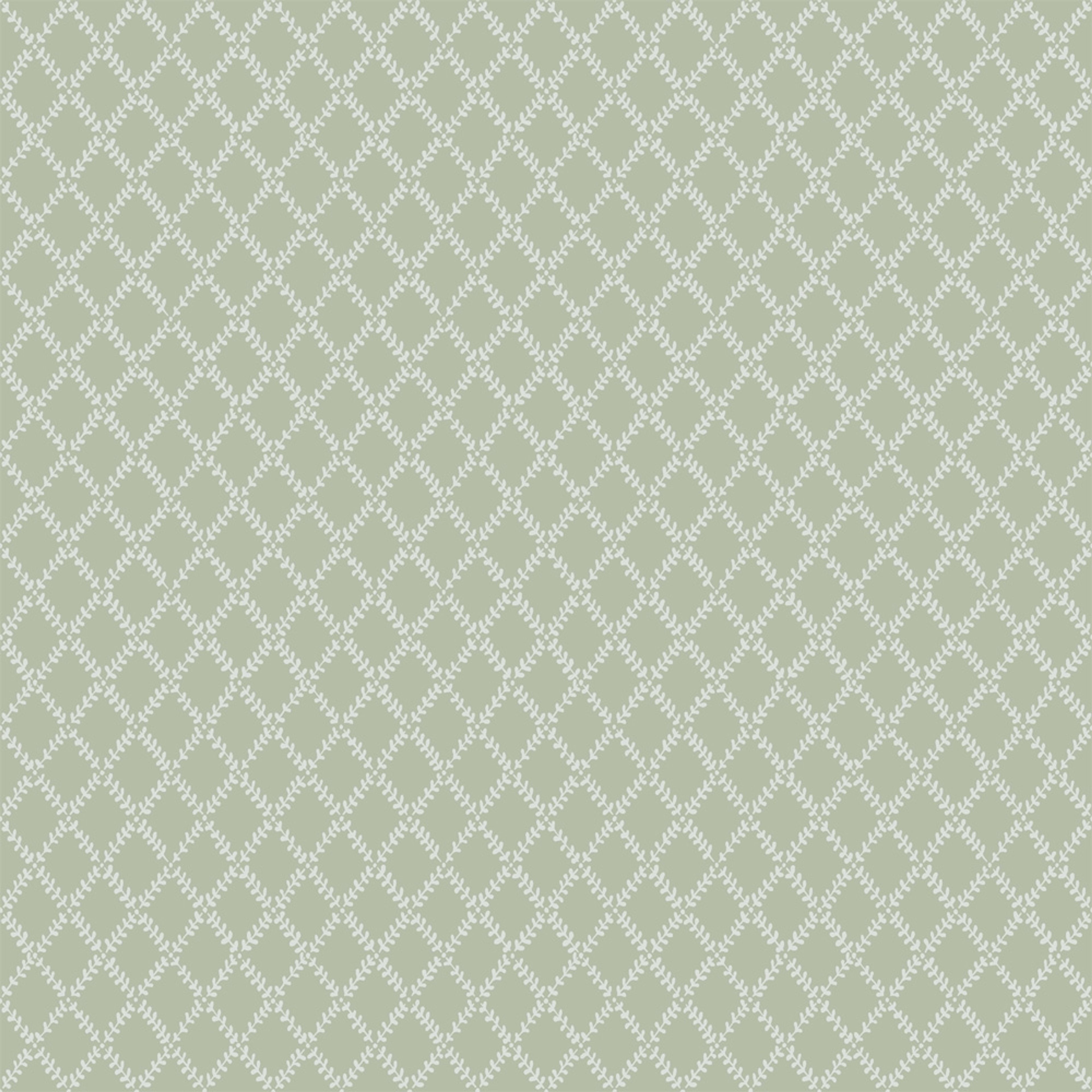 Trevor tapet med trellis mönster i grön. Från kollektionen Fågelsång. Nonwoven-material med rak passning.