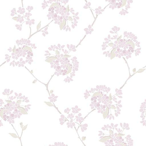 Körsbär, Rosa tapet från duro med blommigt mönster i rosa. Från kollektionen Natur. Nonwoven-material med rak passning.