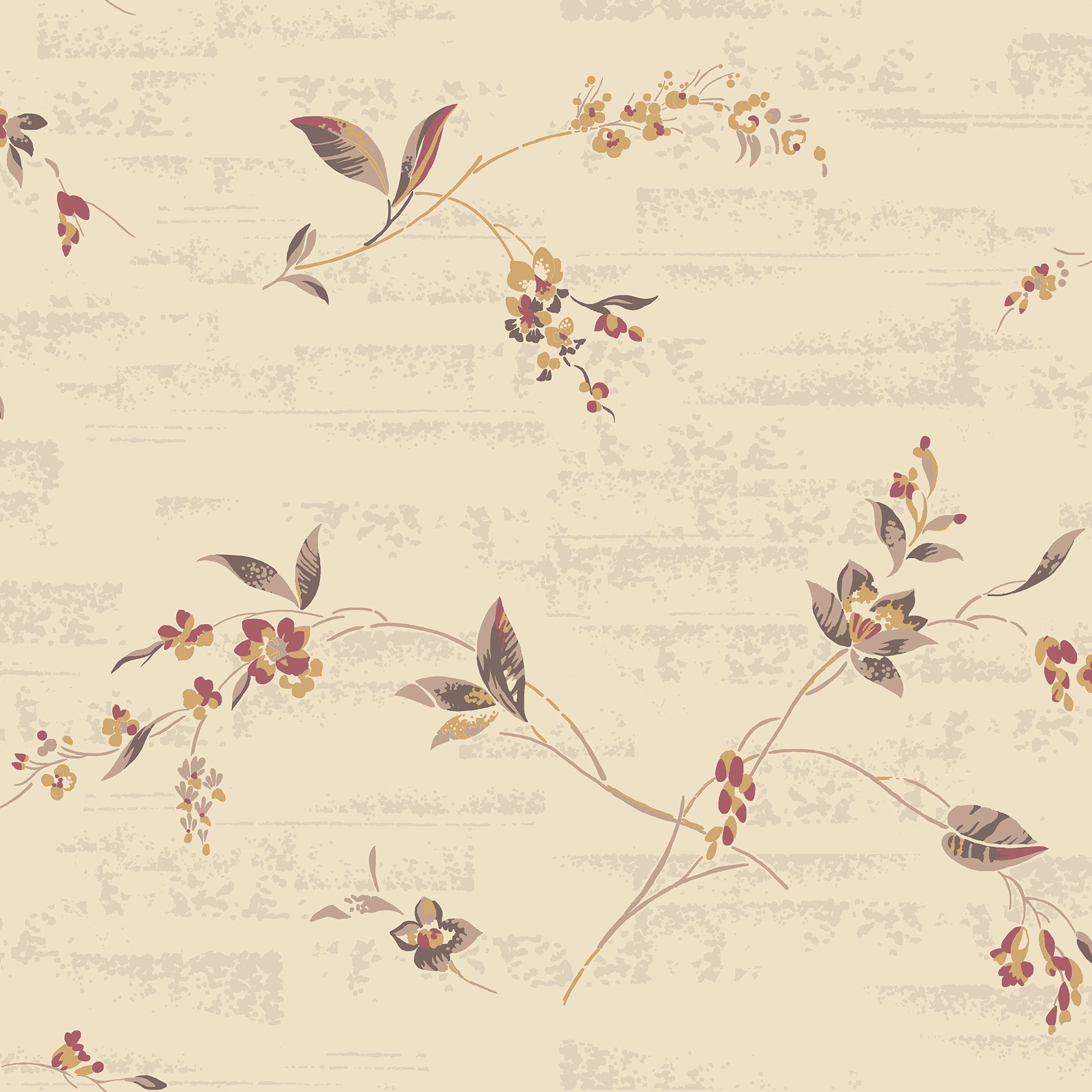 Duro 1939, Beige tapet från duro med blommigt mönster i beige. Från kollektionen Gammalsvenska QuickUp. Nonwoven-material med förskjuten passning.