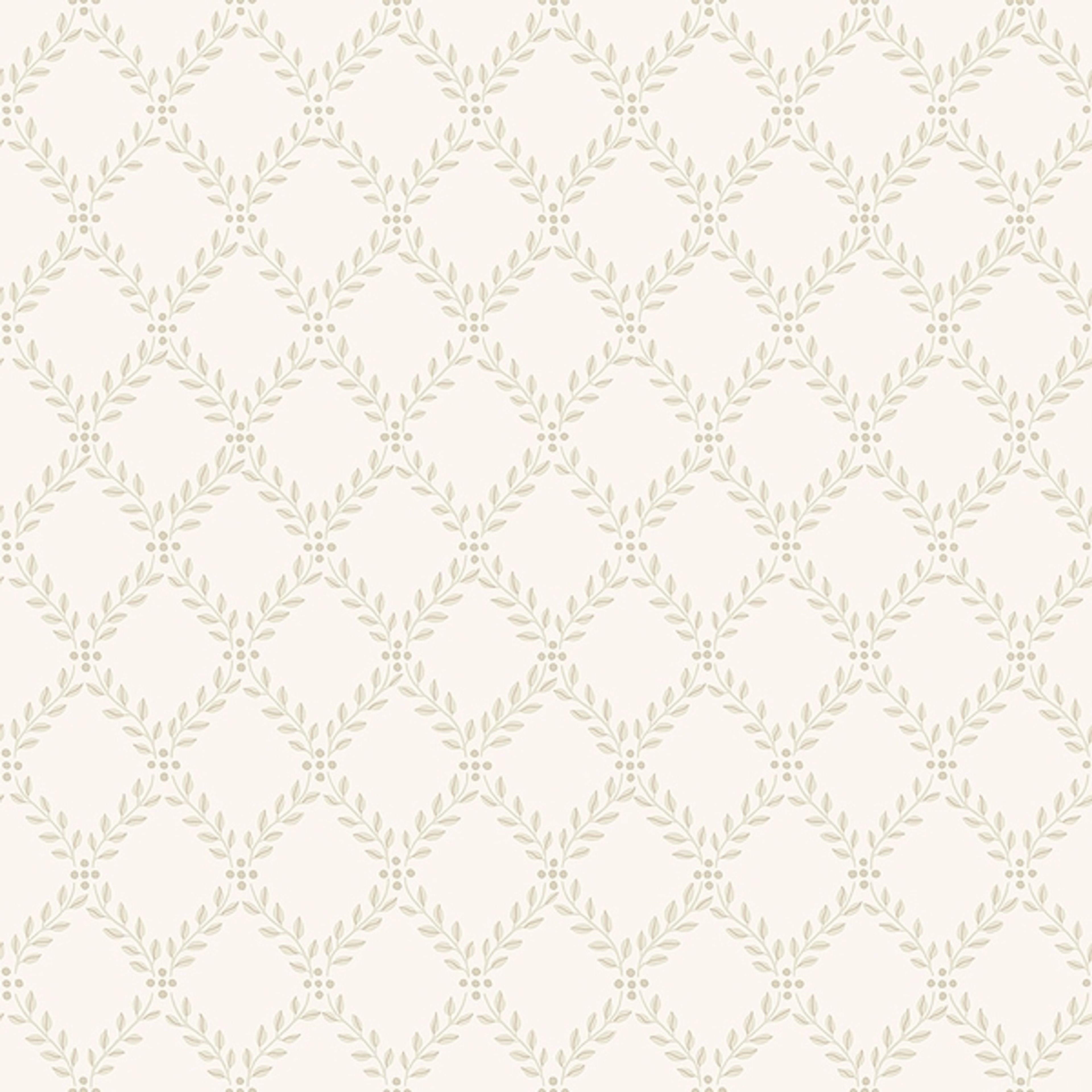 Trellis Leaves, krämvit/beige tapet från Boråstapeter med rutigt, geometriskt, trellis mönster i beige. Från kollektionen Falsterbo III. Nonwoven-material med rak passning.