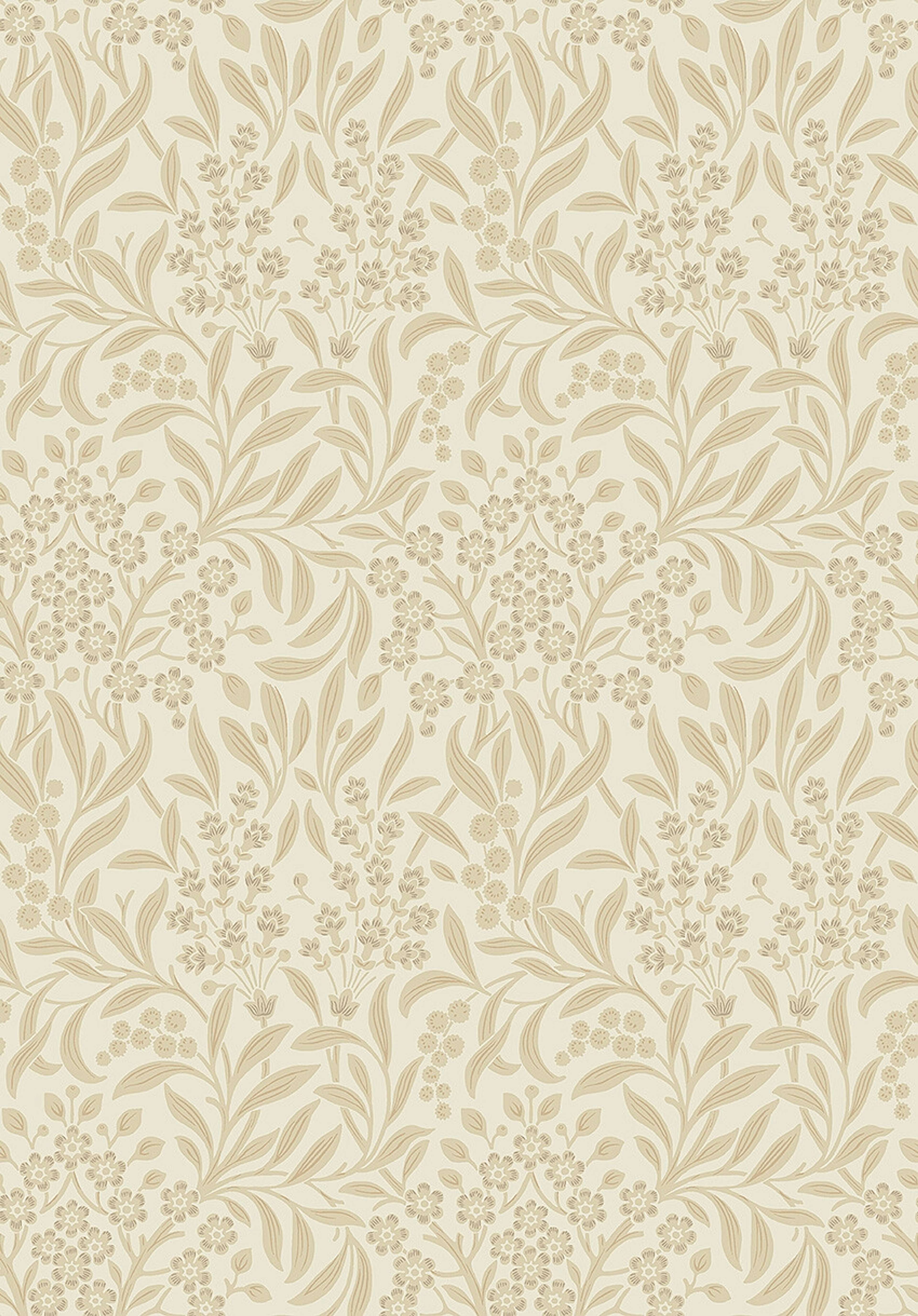Kryddhyllan tapet med botaniskt, blommigt mönster i beige. Från kollektionen Alla Tiders Hus. Nonwoven-material med rak passning. Passar i vardagsrum, matsal och kök.