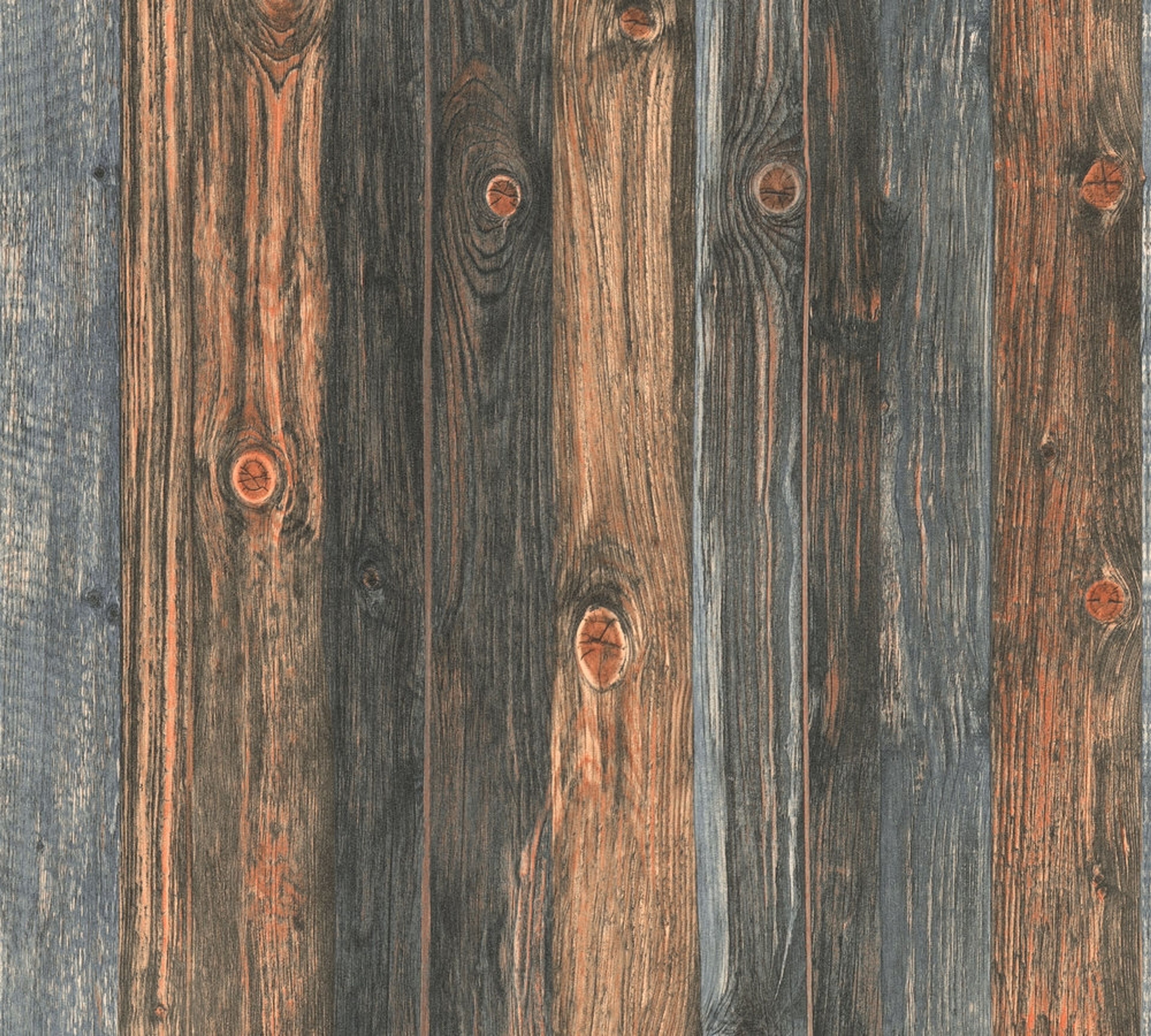 wood structure, strukturtapet i blå och brun tapet med tegelsten mönster i blå. Från kollektionen best of wood n stone 2. Nonwoven-material med fri passning. Passar i vardagsrum och matsal.