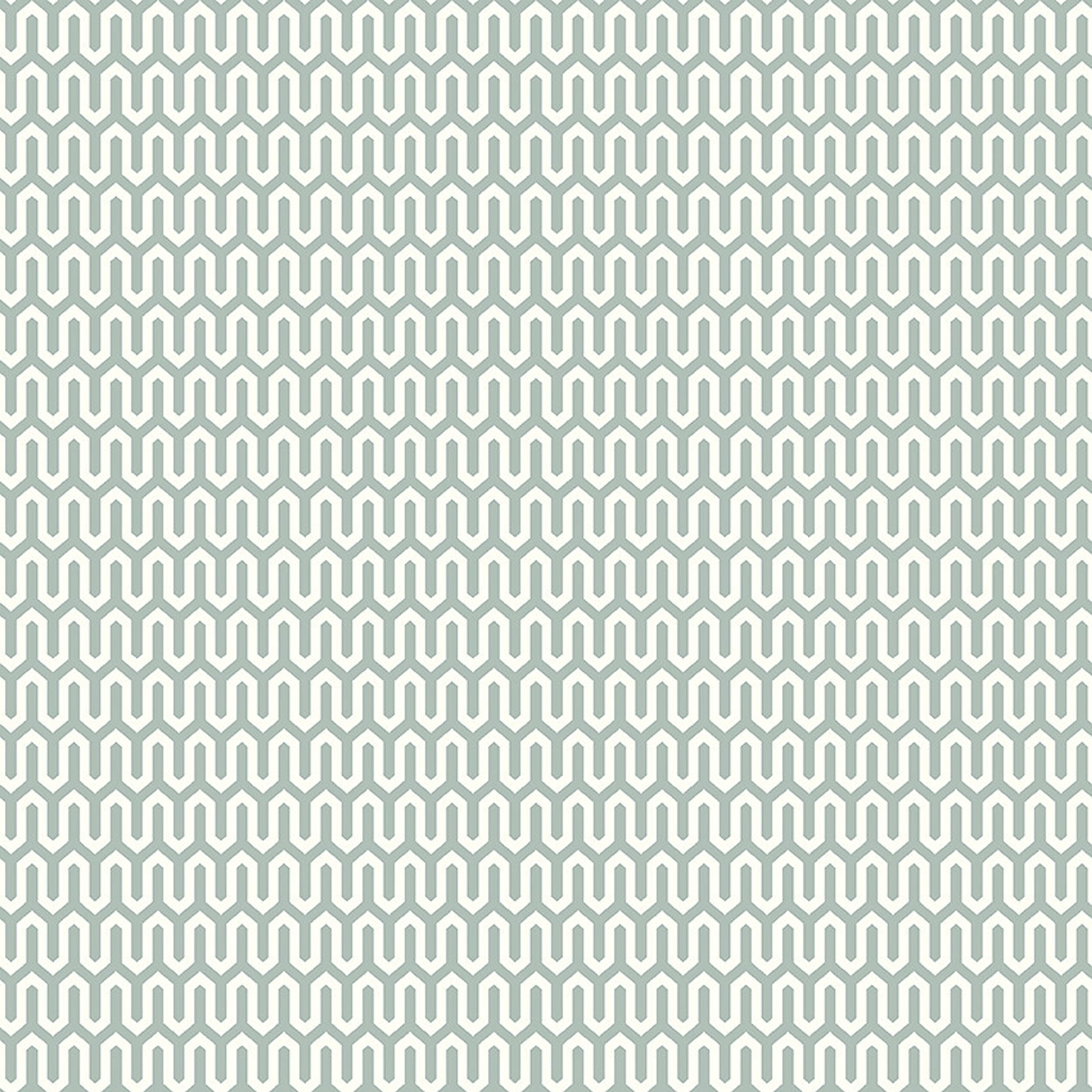 Arne Jacobsen Ypsilon tapet med grafiskt, retro mönster i turkos. Från kollektionen Scandinavian Designers III. Nonwoven-material med rak passning.
