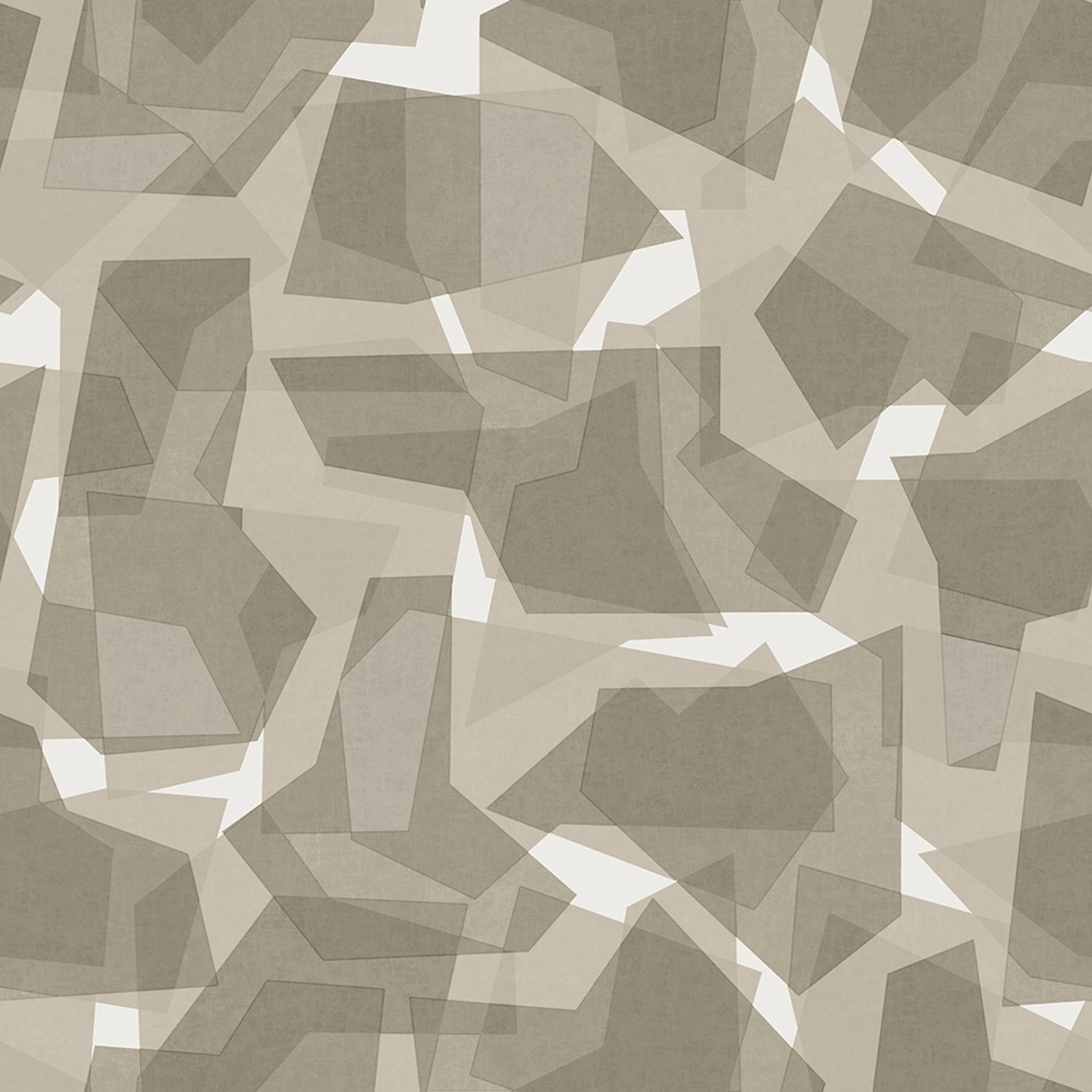 Camoflage tapet med geometriskt mönster i grå. Från kollektionen Elements. Nonwoven-material med rak passning.