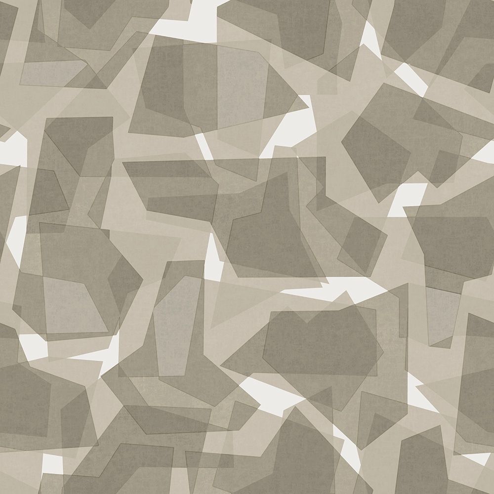 Camoflage tapet med geometriskt mönster i grå. Från kollektionen Elements. Nonwoven-material med rak passning.