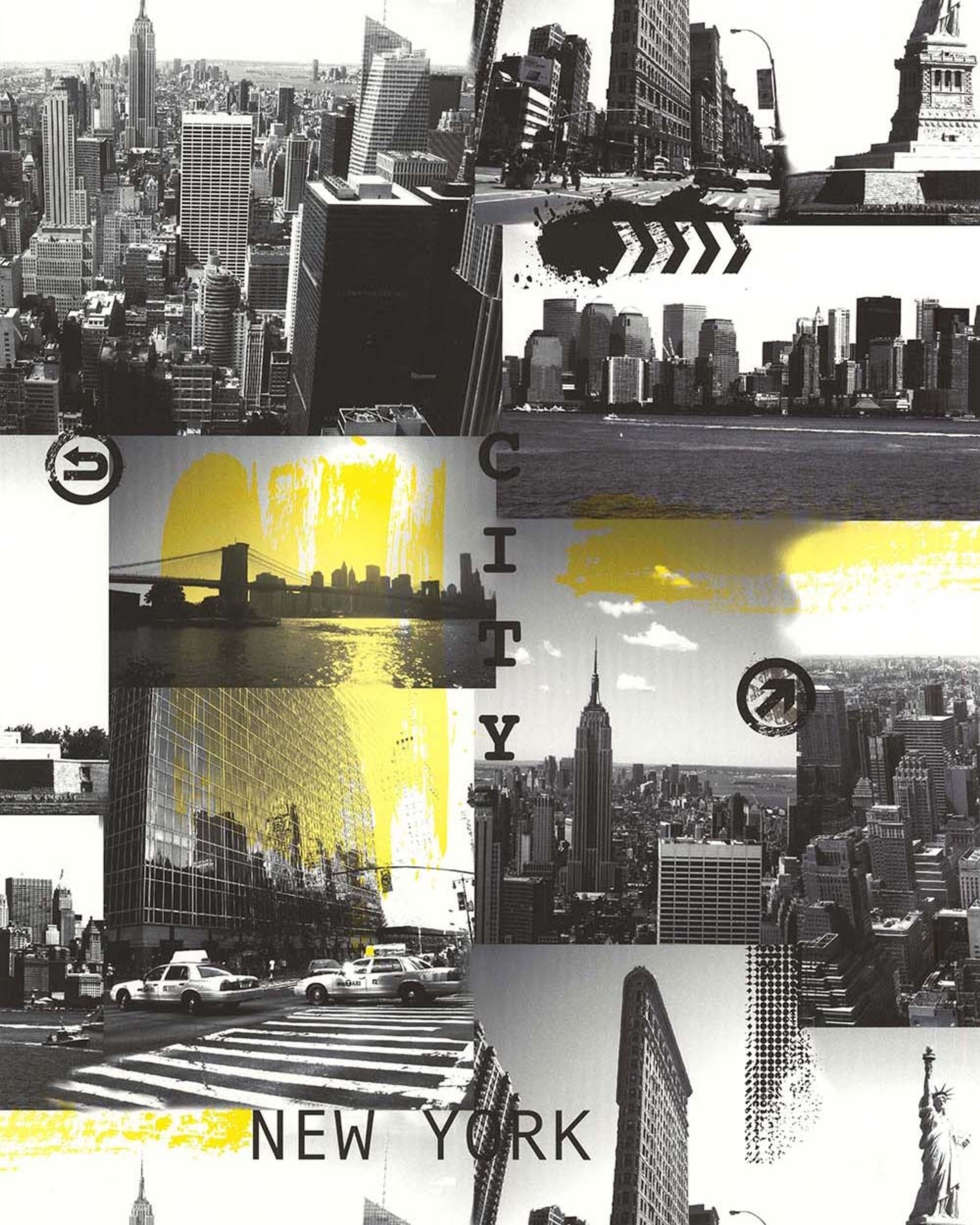new york city jaune tapet med city mönster i svart. Från kollektionen les aventures. Papper-material med förskjuten passning. Passar i vardagsrum och matsal.