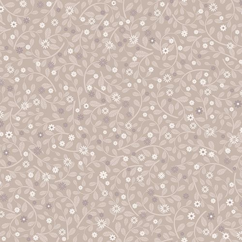 Sunnanö Hummelvik, brun tapet med botaniskt mönster i beige. Från kollektionen Sunnanö. Nonwoven-material med förskjuten passning. Country-stil.