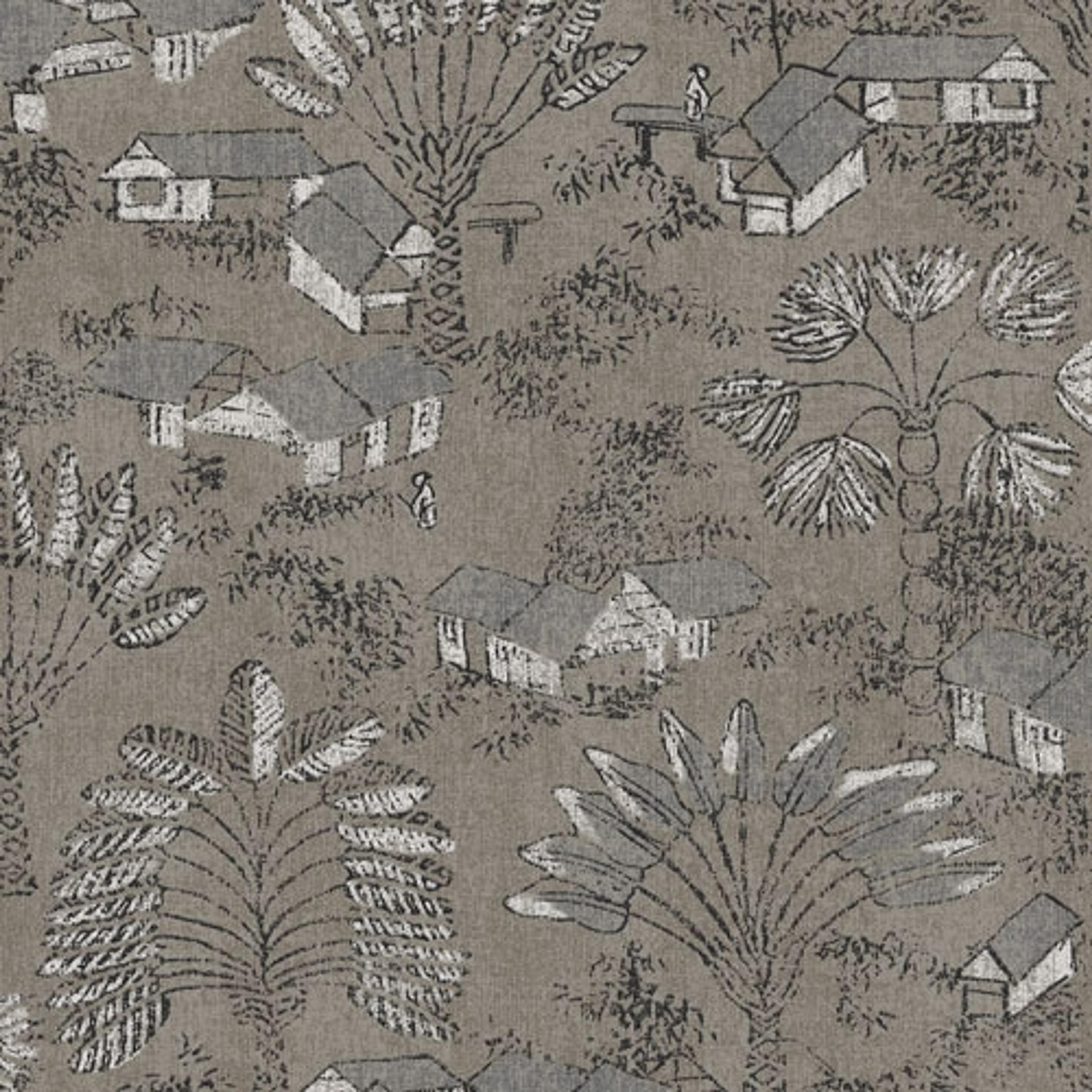 Louam Cinder tapet tapet från Midbec med botaniskt mönster i silver. Från kollektionen Tribute. Nonwoven-material med förskjuten passning. Passar i vardagsrum, matsal och hall.