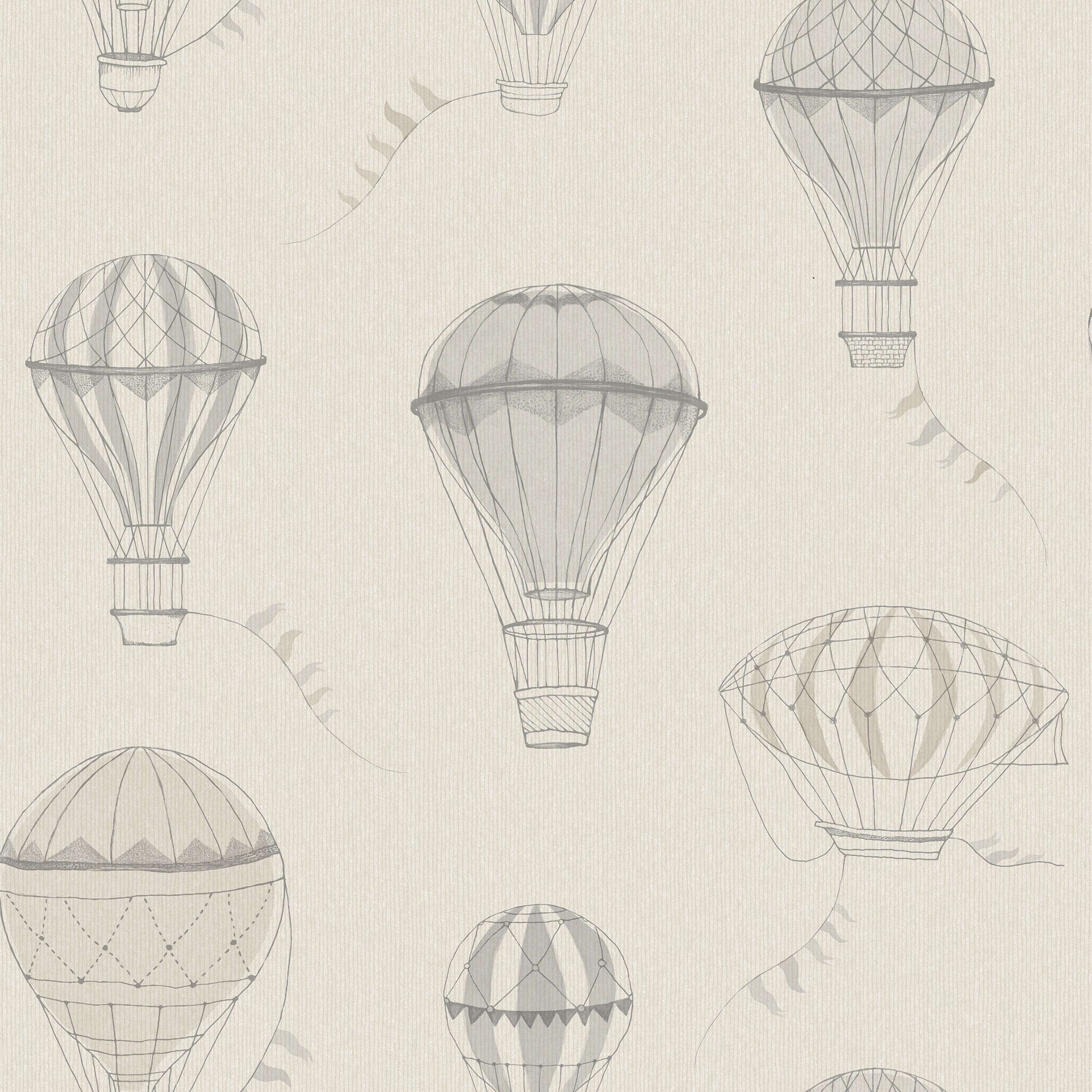 Up In The Sky beige, tapet tapet med barnrum mönster i beige. Från kollektionen Newbie II Wallpaper. Nonwoven-material med förskjuten passning. Passar i barnrum.