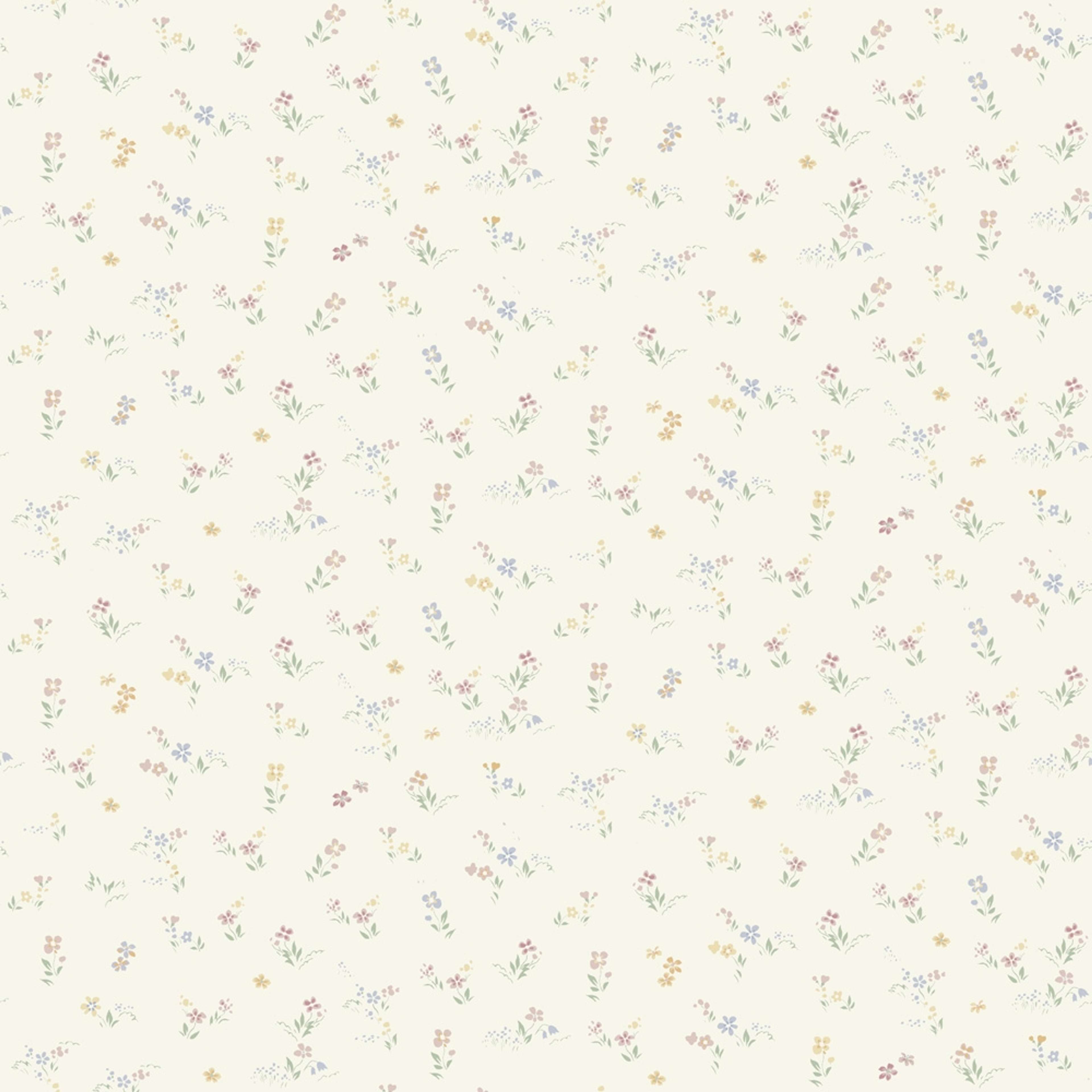 Sommarnatt varmvit, tapet tapet med blommigt mönster i vit. Från kollektionen Sommaräng. Nonwoven-material med rak passning.