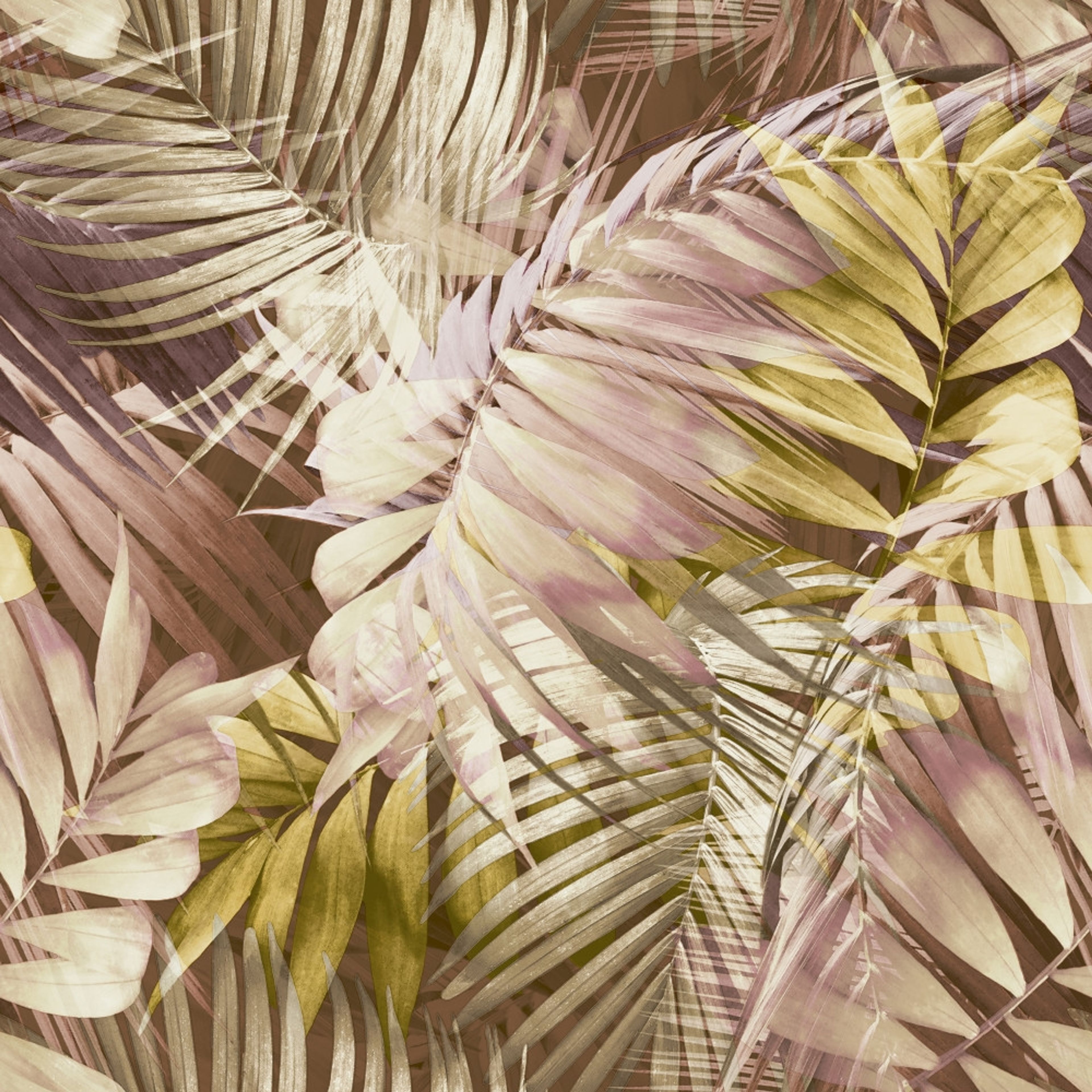 Antigua palm tapet med djur, botaniskt mönster i rosa. Från kollektionen Malika. Nonwoven-material med rak passning. Passar i vardagsrum och matsal.