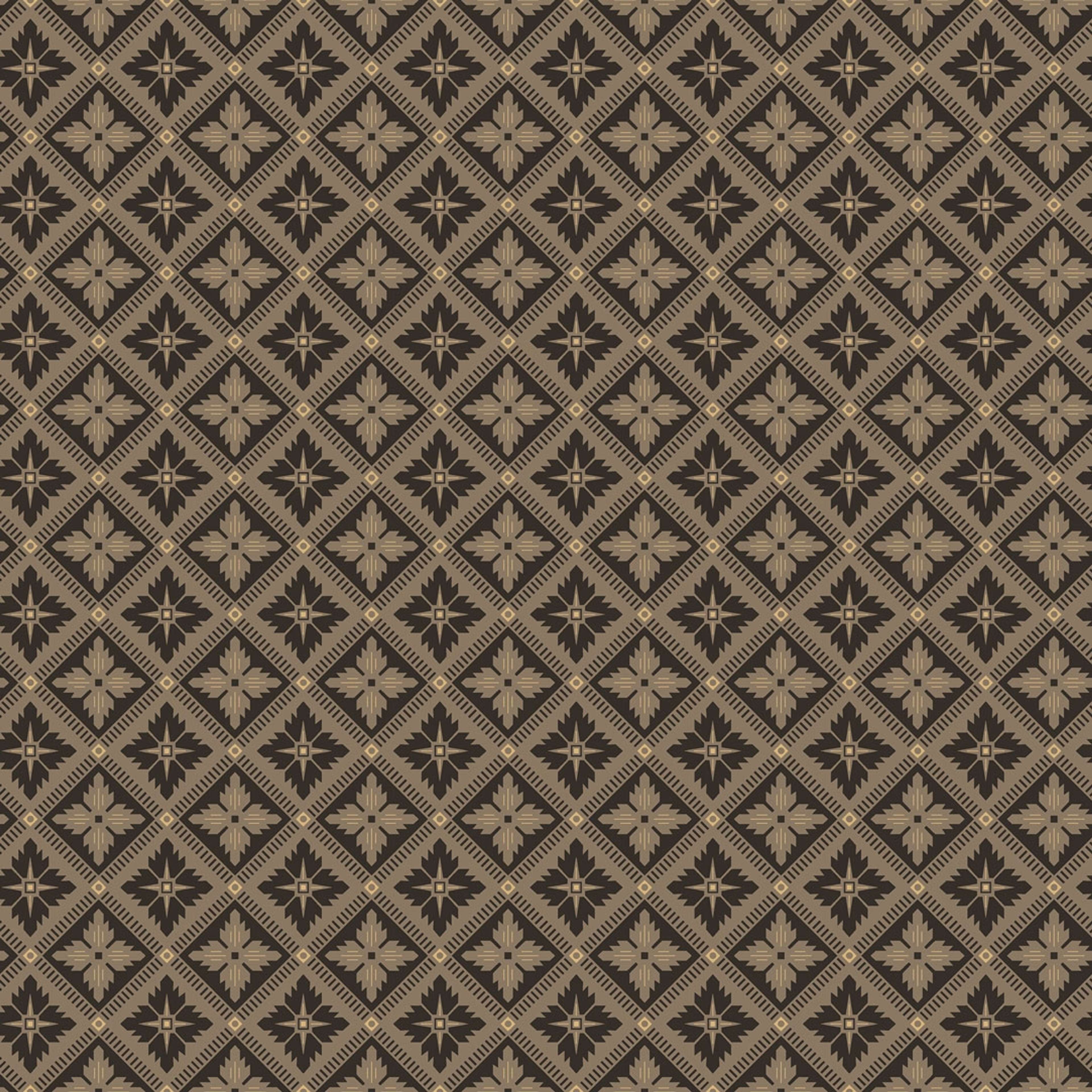 Loka, gråbrun/svart tapet från Boråstapeter med geometriskt mönster i guld och brun. Från kollektionen anno. Nonwoven-material med rak passning. Lyx, country, city-stil. Passar i sovrum och matsal.