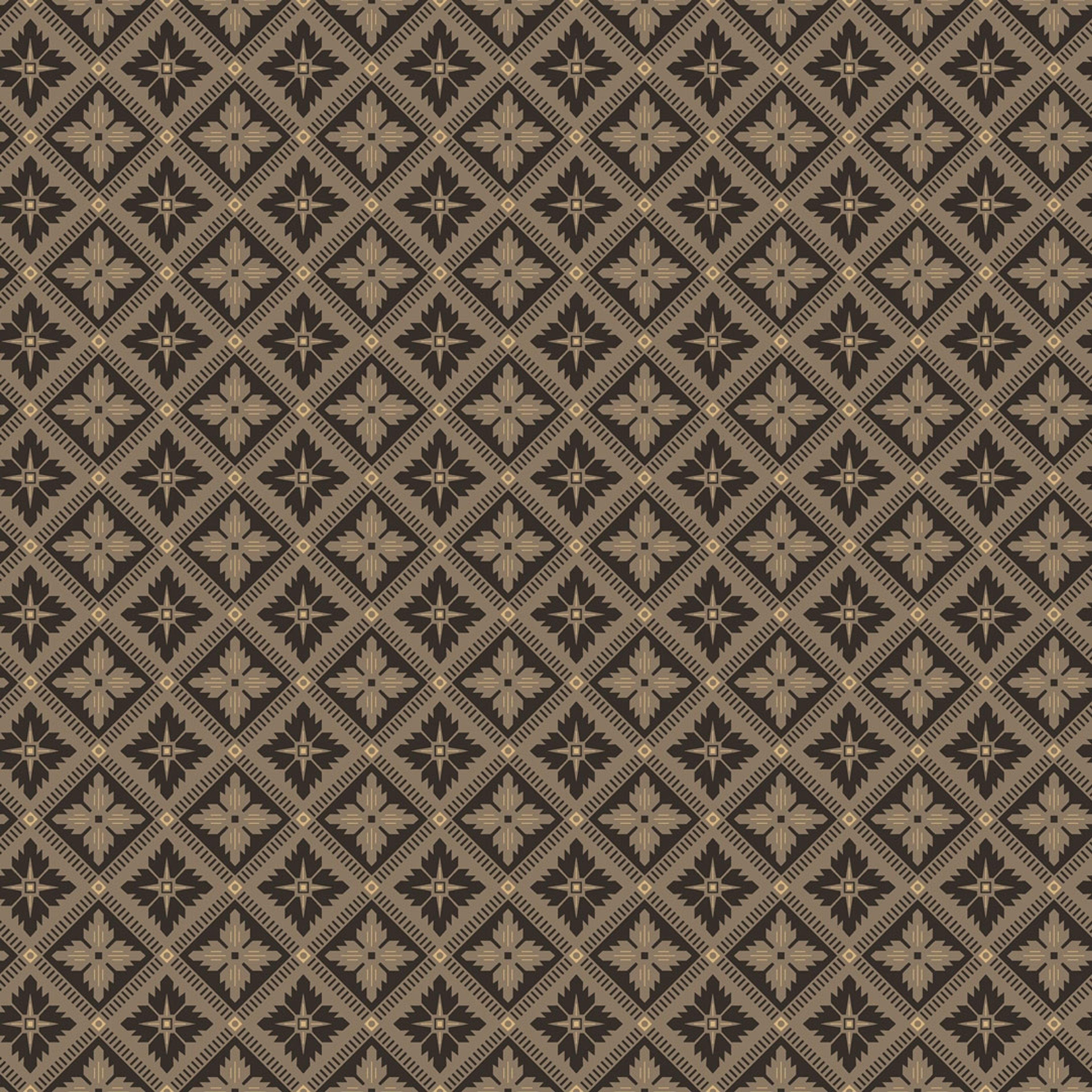 Loka, gråbrun/svart tapet från Boråstapeter med geometriskt mönster i guld och brun. Från kollektionen anno. Nonwoven-material med rak passning. Lyx, country, city-stil. Passar i sovrum och matsal.