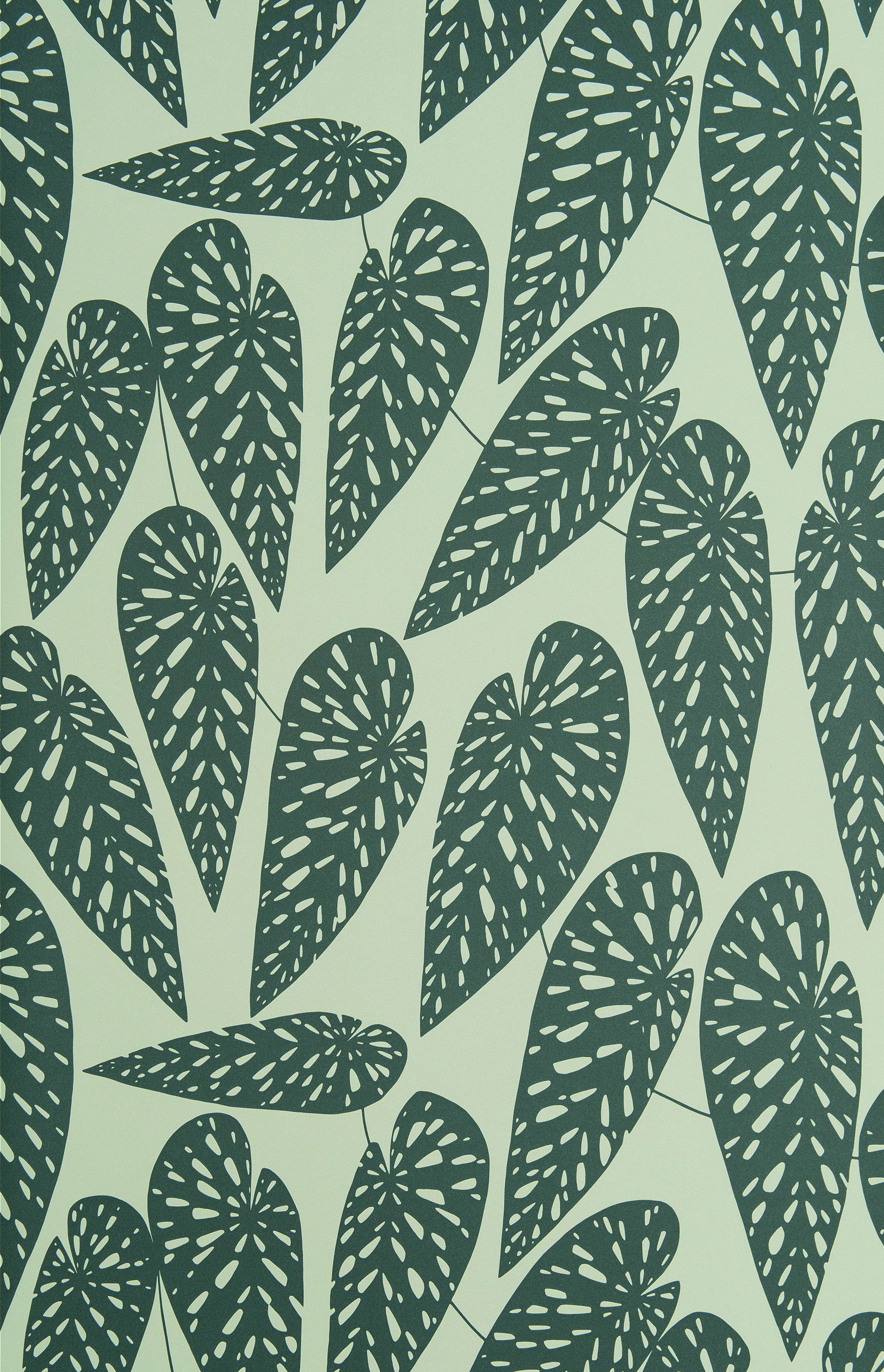Jungle tapet från Midbec med botaniskt mönster i grön. Från kollektionen Seven Sisters. Nonwoven-material med förskjuten passning.