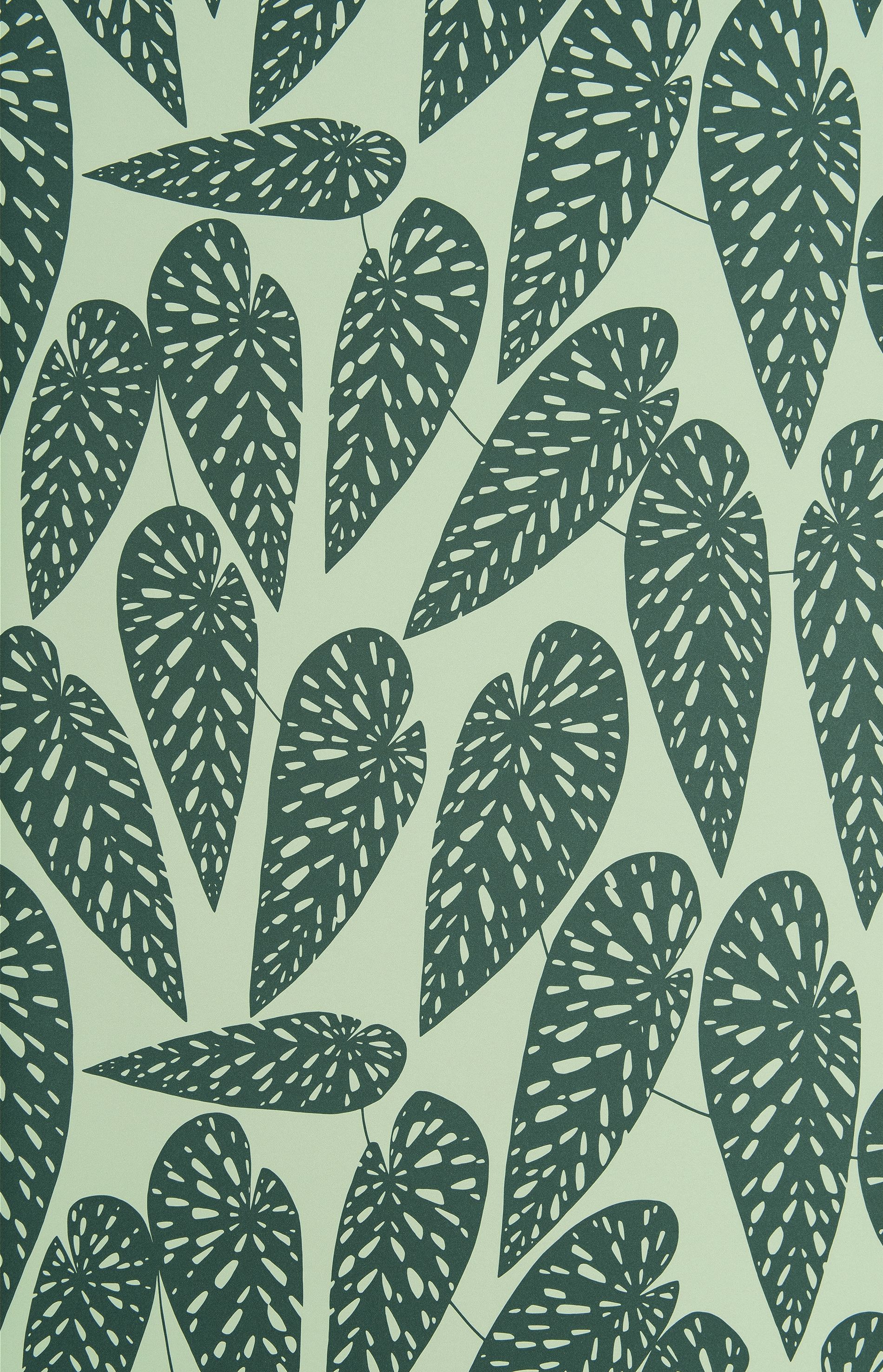 Jungle tapet från Midbec med botaniskt mönster i grön. Från kollektionen Seven Sisters. Nonwoven-material med förskjuten passning.