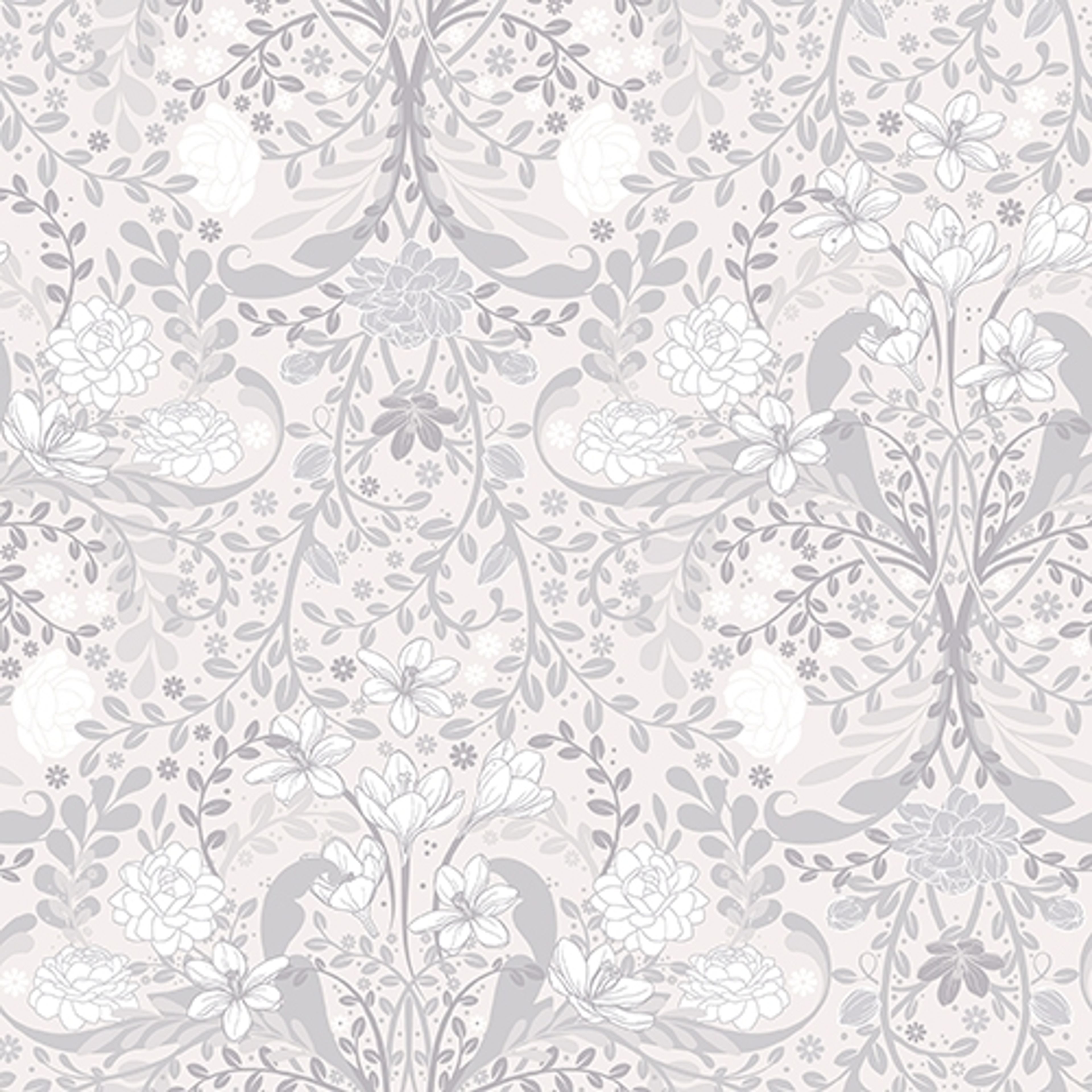 Sunnanö Frösö, gråbeige tapet med blommigt mönster i beige. Från kollektionen Sunnanö. Nonwoven-material med rak passning.