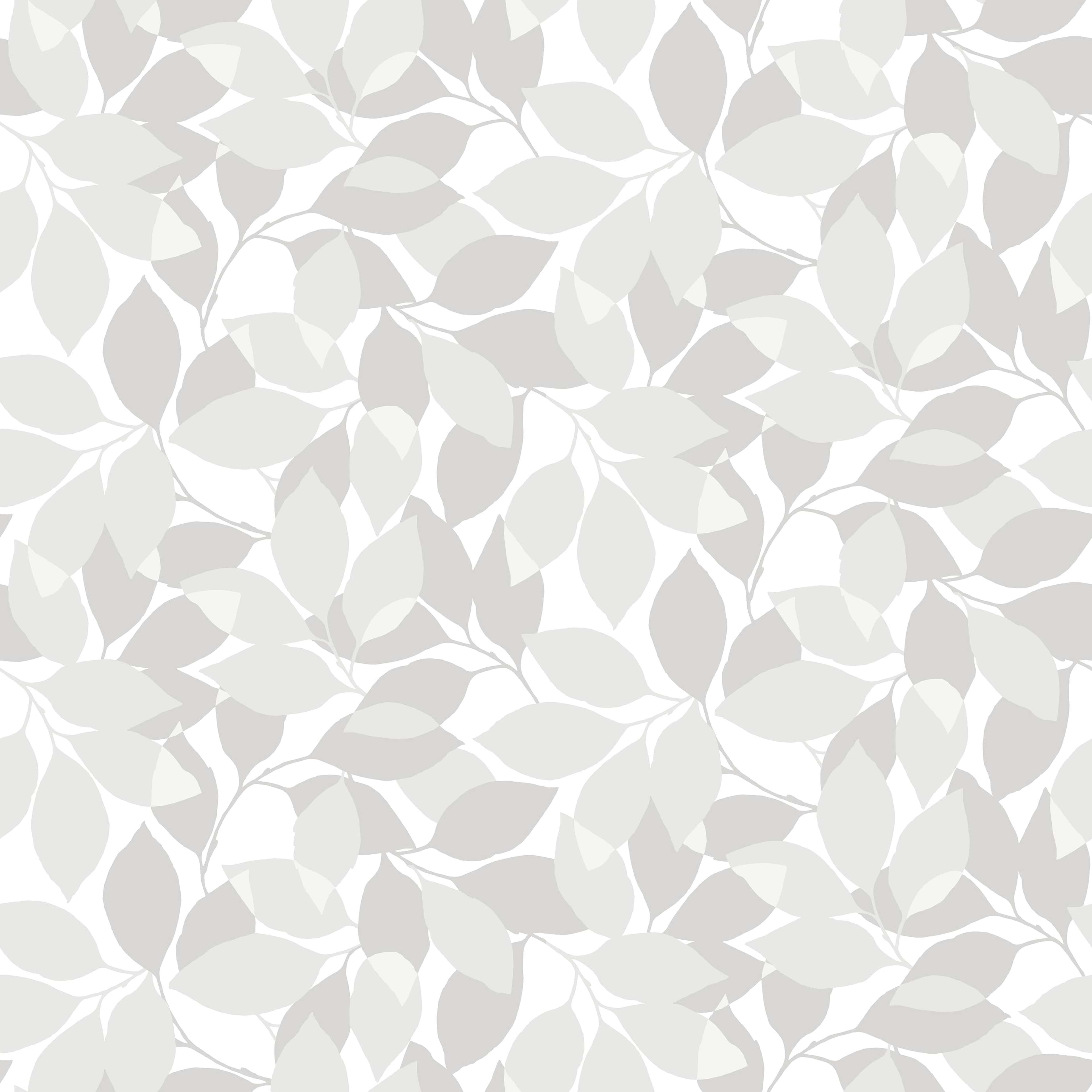 Augusti, grå tapet med botaniskt mönster i grå. Från kollektionen Blommor & Blad. Nonwoven-material med rak passning.