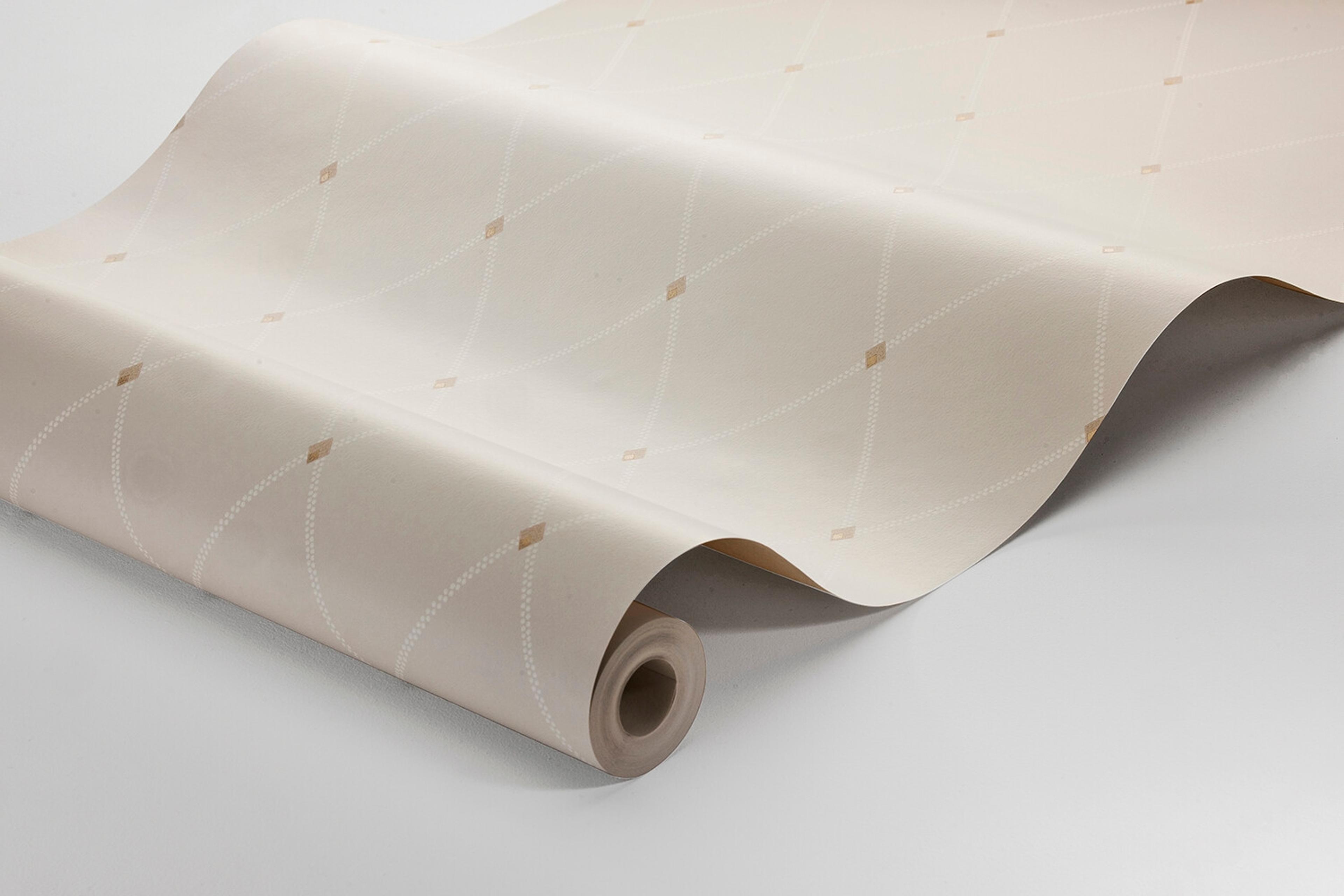 Fredrik tapet med trellis mönster i vit och beige. Från kollektionen timeless traditions. Nonwoven-material med rak passning.
