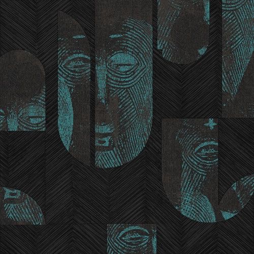 Mask Jungle tapet tapet från Midbec med grafiskt mönster i grå. Från kollektionen Tribute. Nonwoven-material med förskjuten passning. Passar i vardagsrum, matsal och hall.