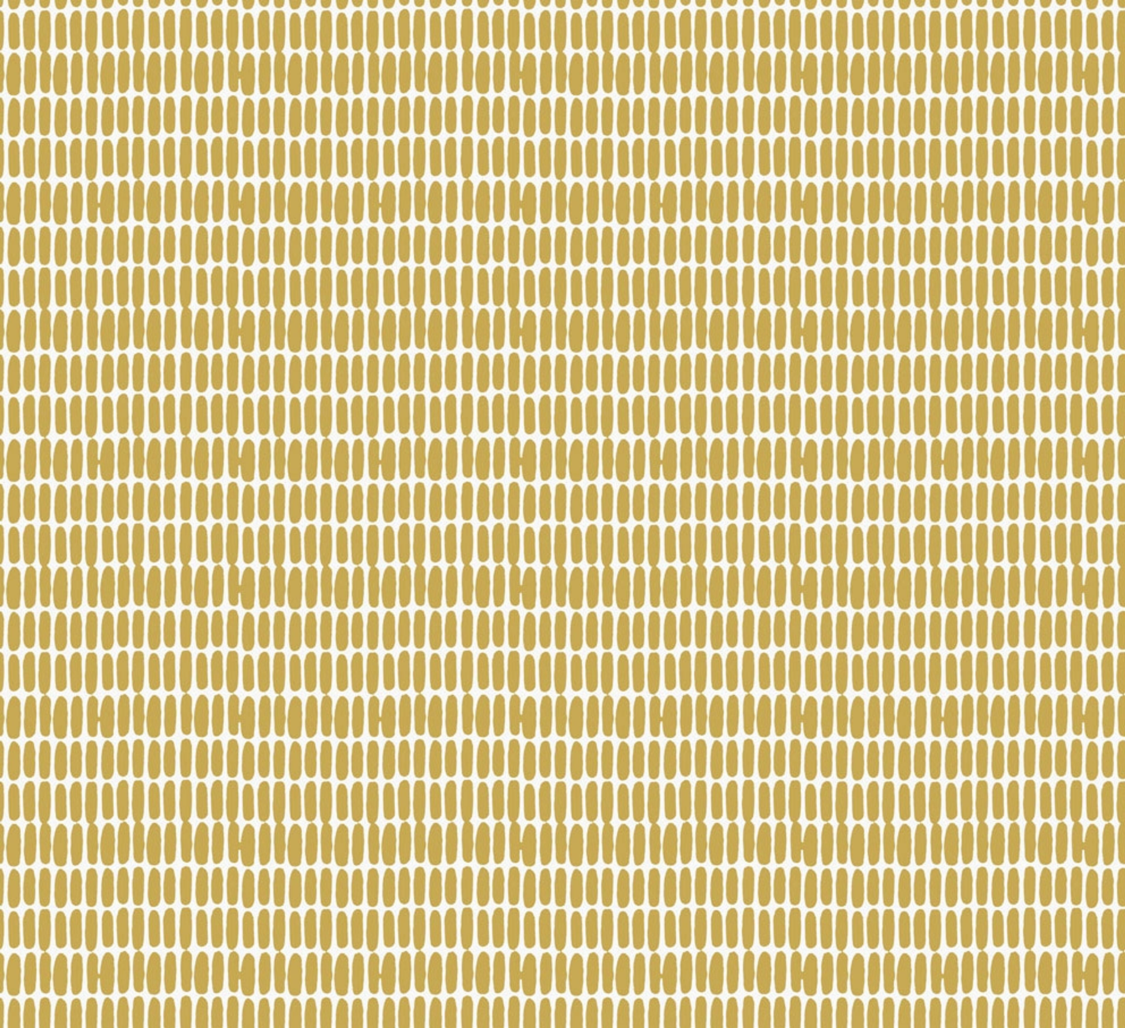 Alku tapet med grafiskt mönster i gul. Från kollektionen Marimekko 6. Nonwoven-material med rak passning.