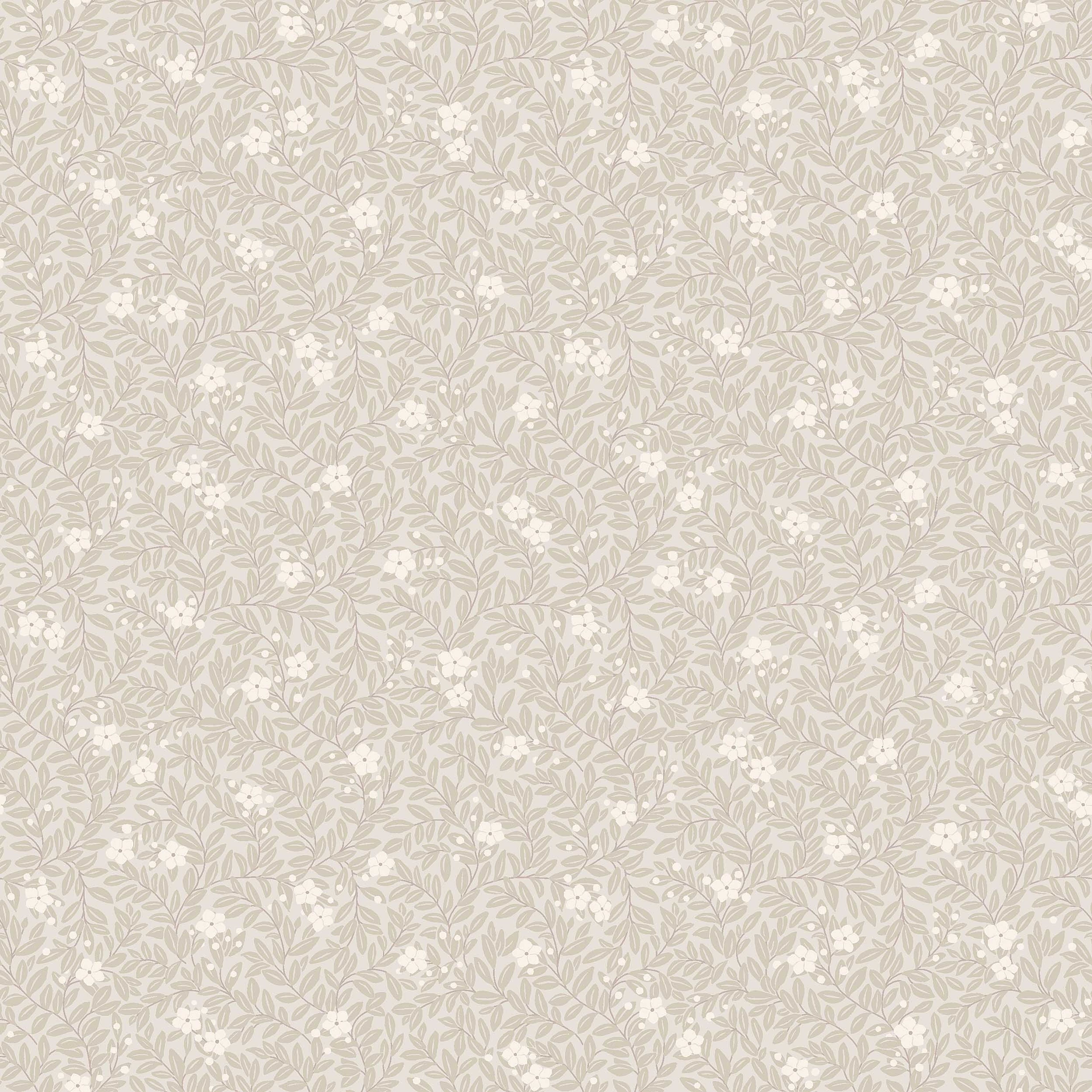 Myrten beige, tapet tapet med botaniskt, blommigt mönster i beige. Från kollektionen Orangeri. Nonwoven-material med rak passning. Passar i arbetsrum.