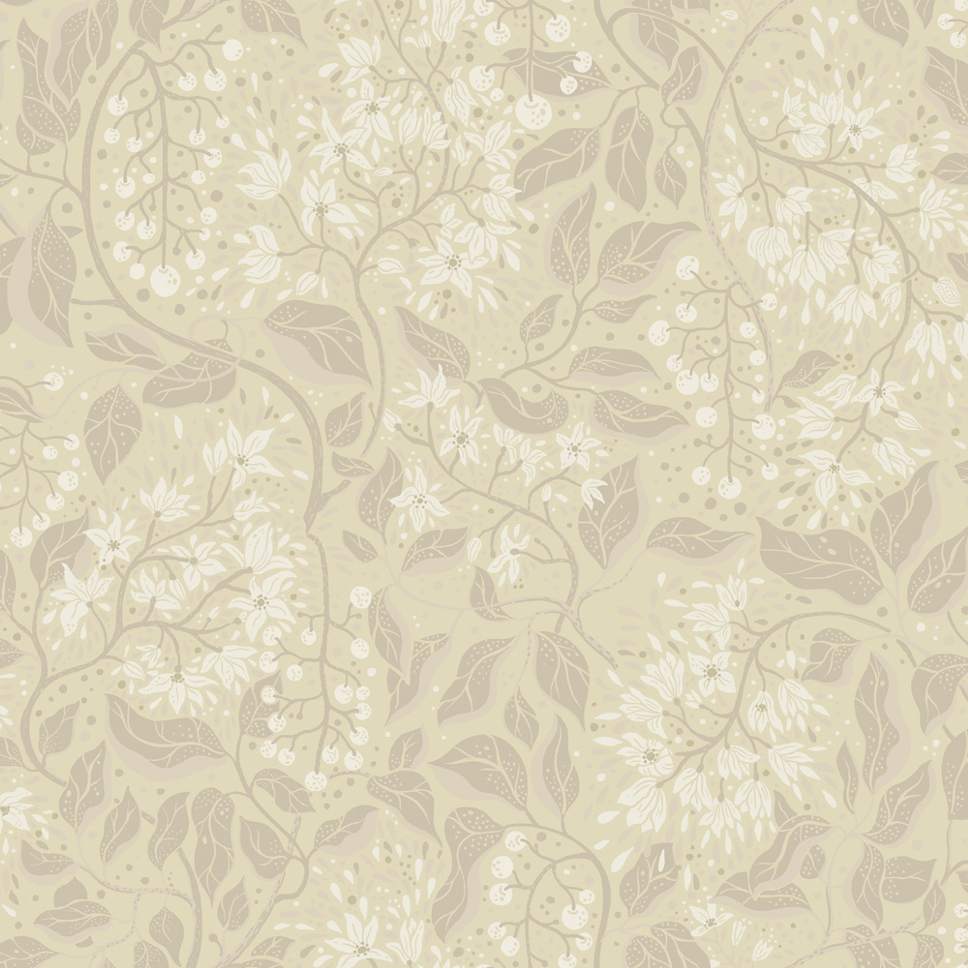 Turi tapet med blommigt mönster i beige. Från kollektionen Fägring. Nonwoven-material med förskjuten passning.