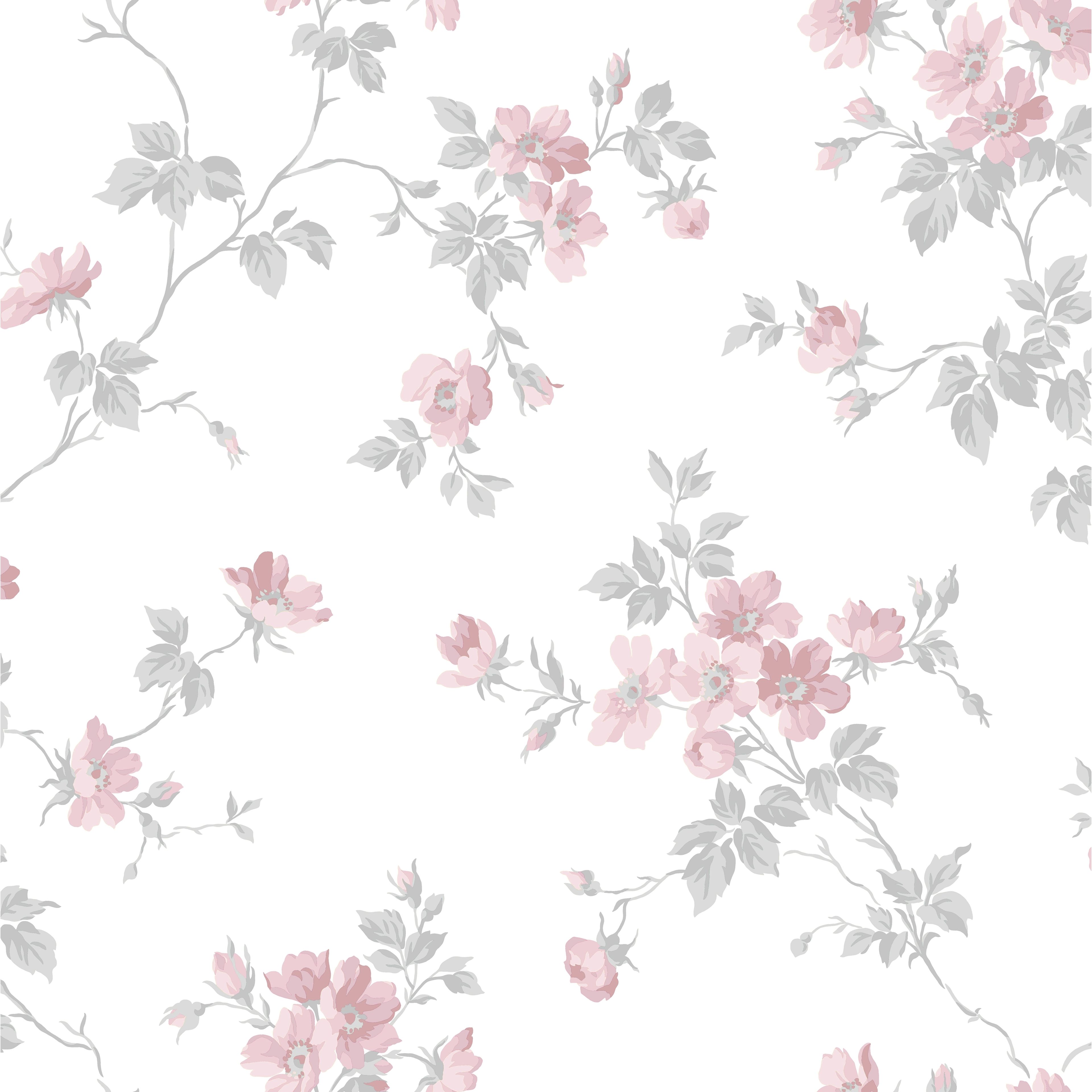 Kristina, rosa tapet från duro med blommigt mönster i rosa. Från kollektionen Duro 1900. Nonwoven-material med förskjuten mönsterpassning.
