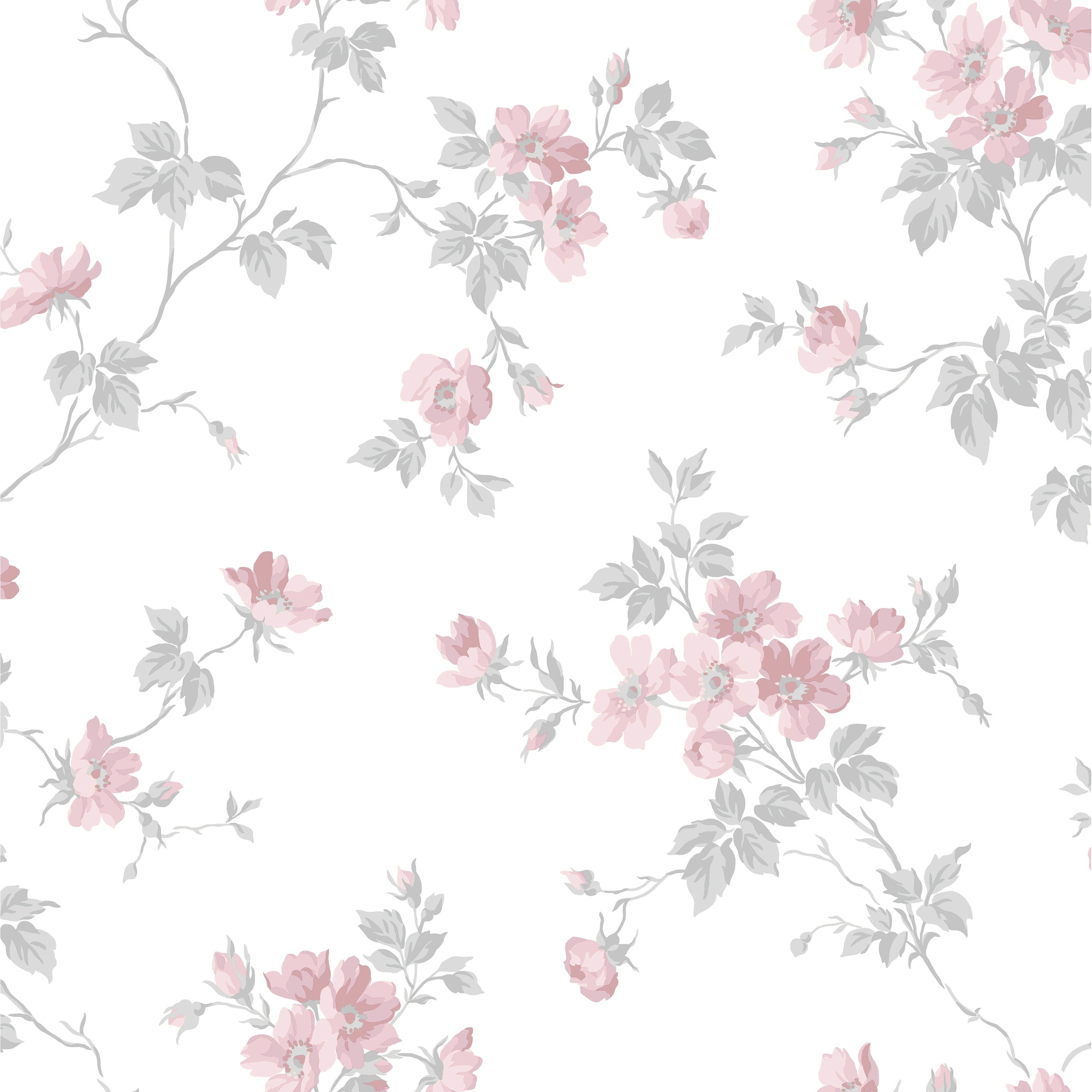 Kristina, rosa tapet från duro med blommigt mönster i rosa. Från kollektionen Duro 1900. Nonwoven-material med förskjuten mönsterpassning.