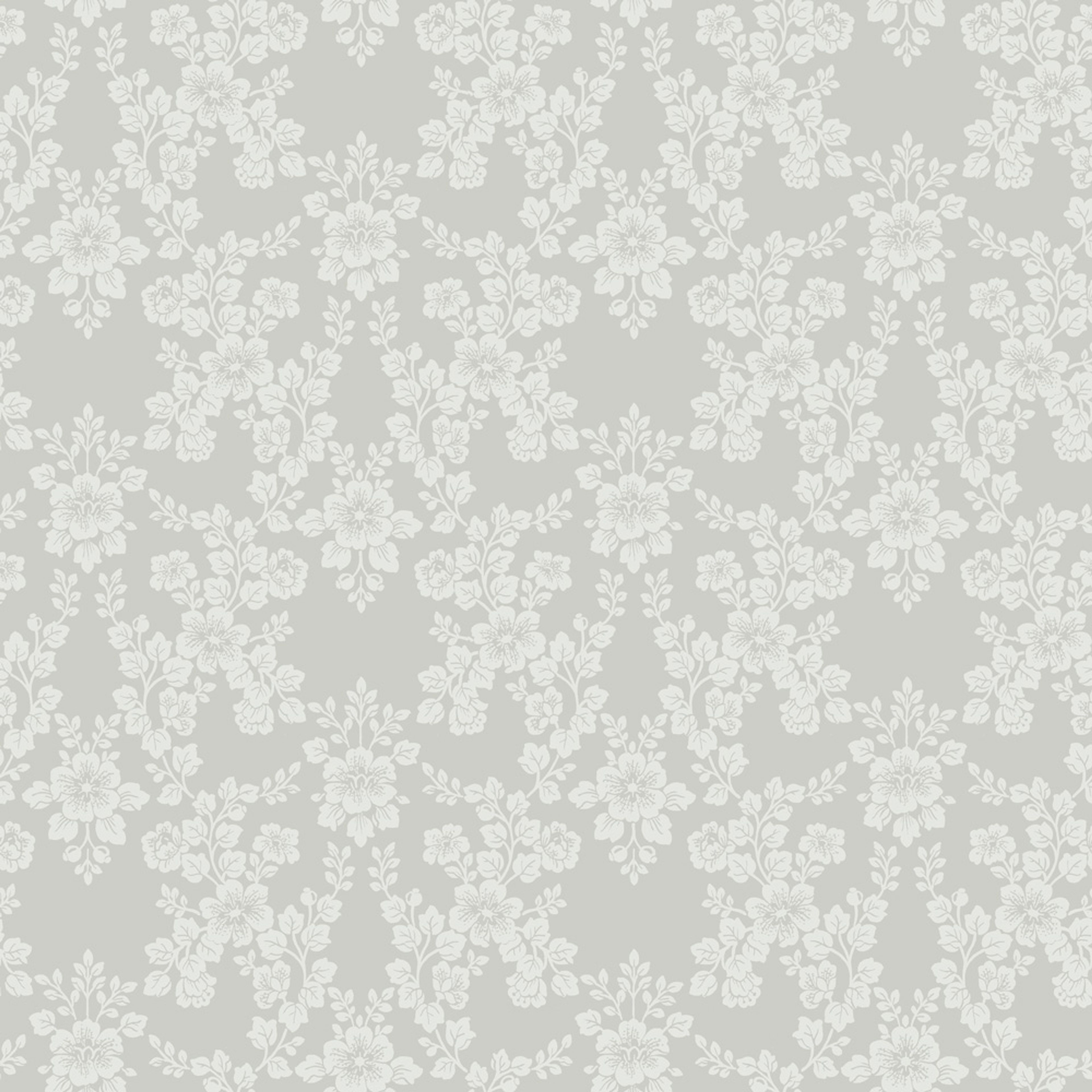 Rosita grå, tapet tapet med blommigt mönster i grå. Från kollektionen Sommaräng. Nonwoven-material med rak passning.