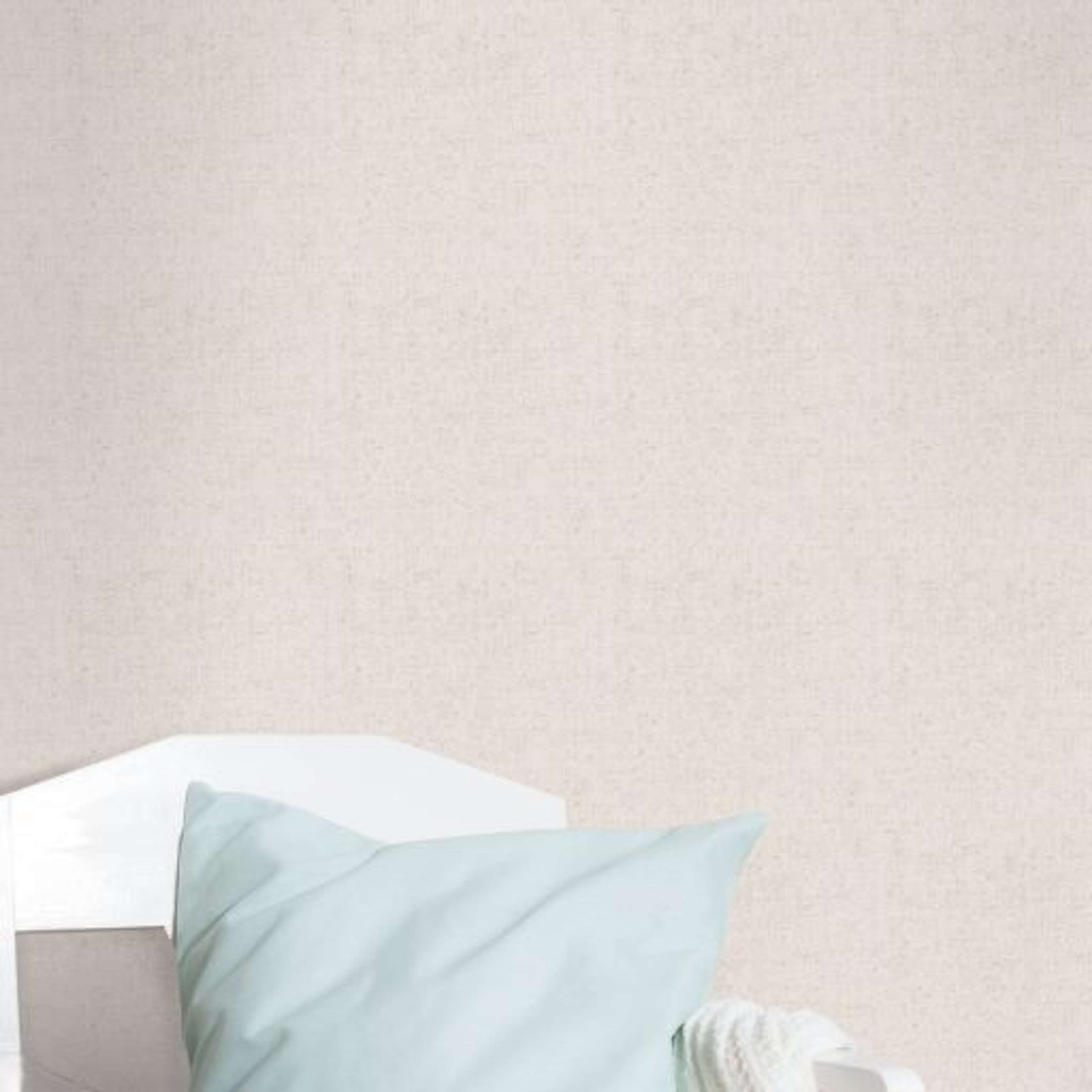 Linne, Beige tapet från duro enfärgad i beige. Från kollektionen Rand & Kulör. Nonwoven-material.
