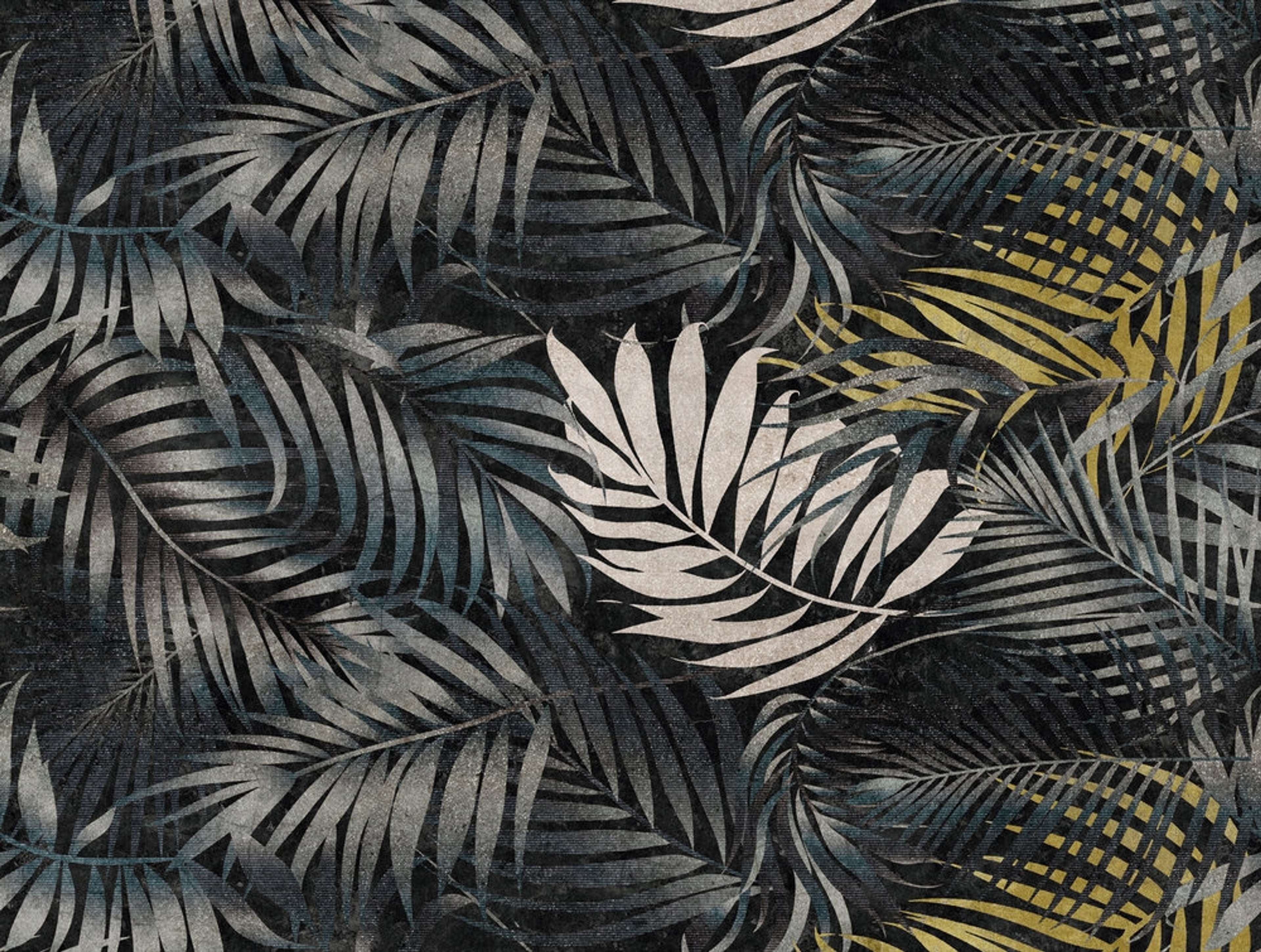Botanic & Jungle tapet med botaniskt mönster i svart. Från kollektionen The Wall. Nonwoven-material. Passar i vardagsrum och matsal.